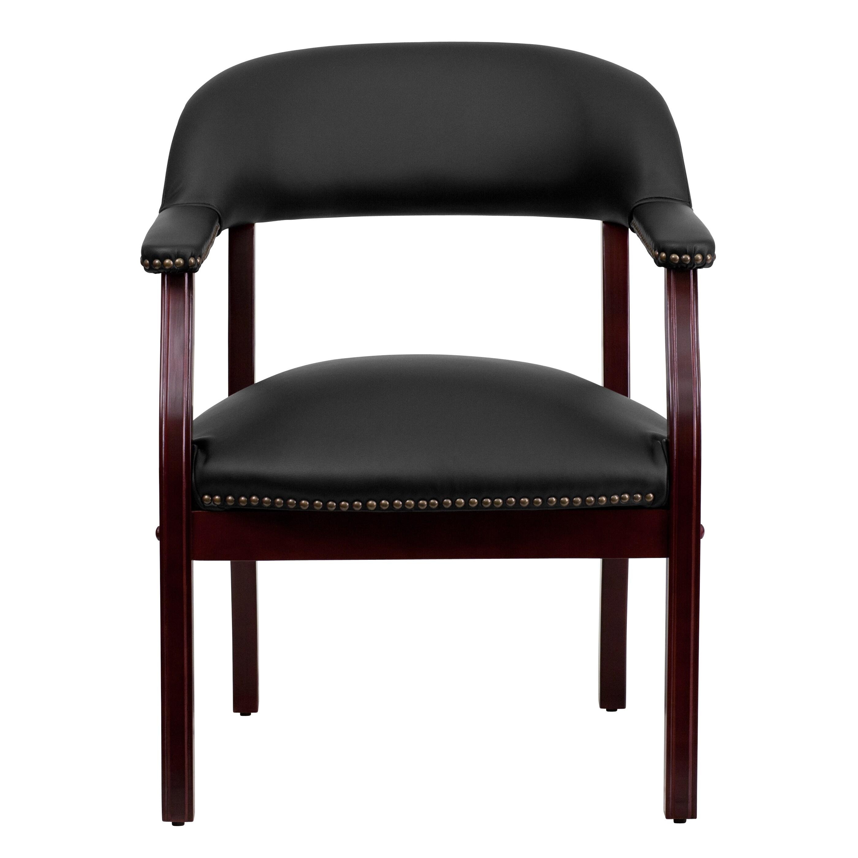 Flash Furniture Black LeatherSoft Conference Chair with Accent Nail Trim