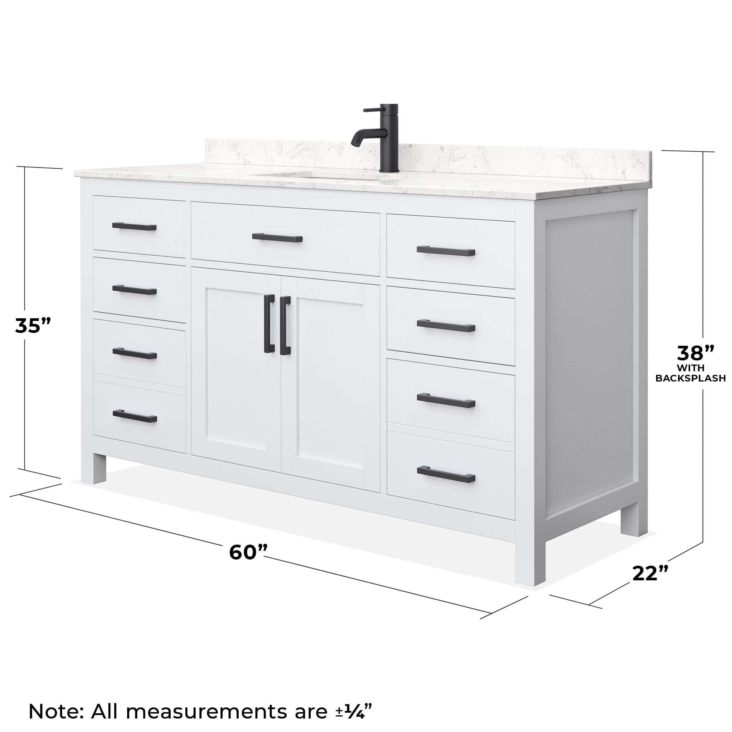 Beckett 60" Freestanding Single Bathroom Vanity with Cultured Marble Top