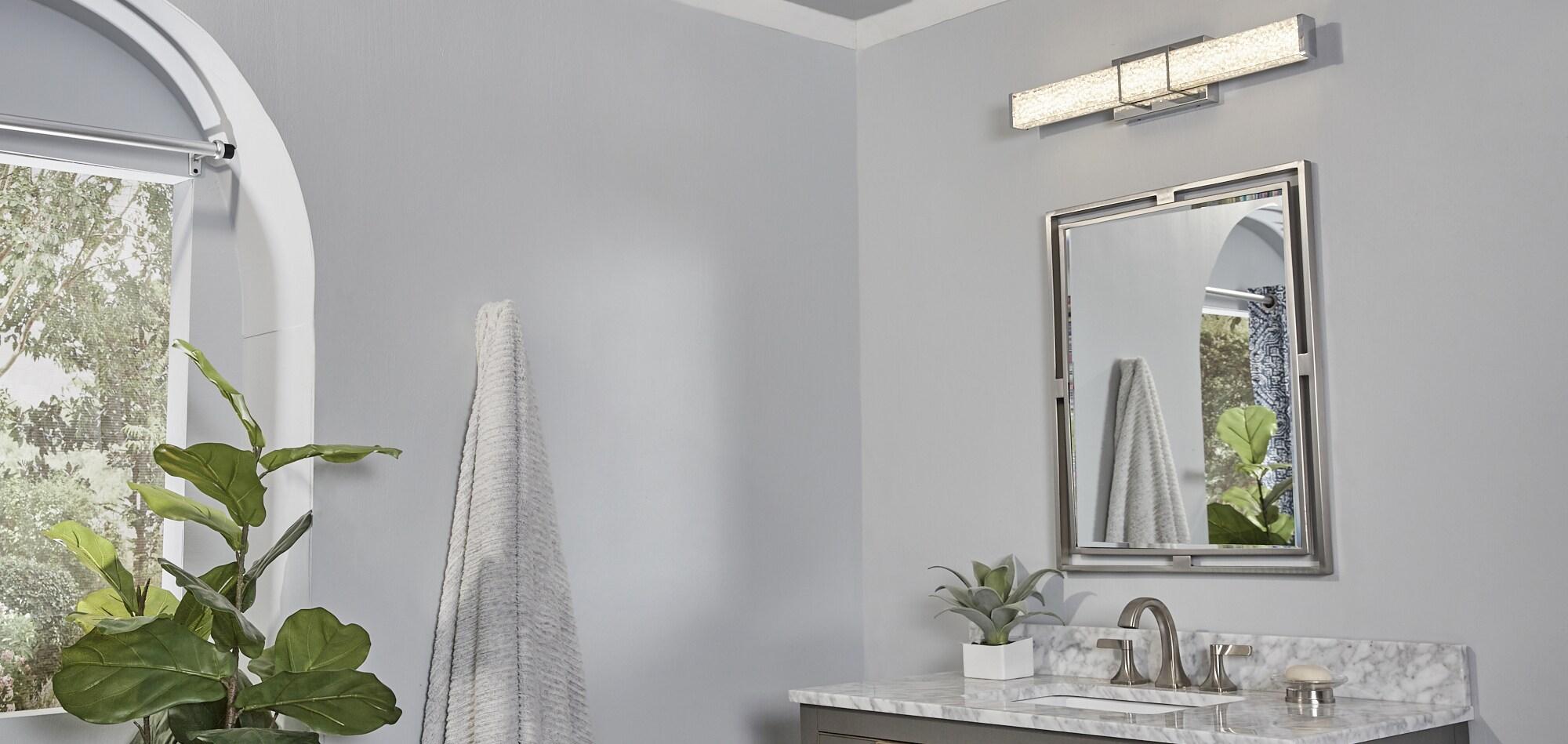 Artika Riviera 27 in. 1-Light Chrome Modern Integrated LED Vanity Light Bar for Bathroom with Crystals