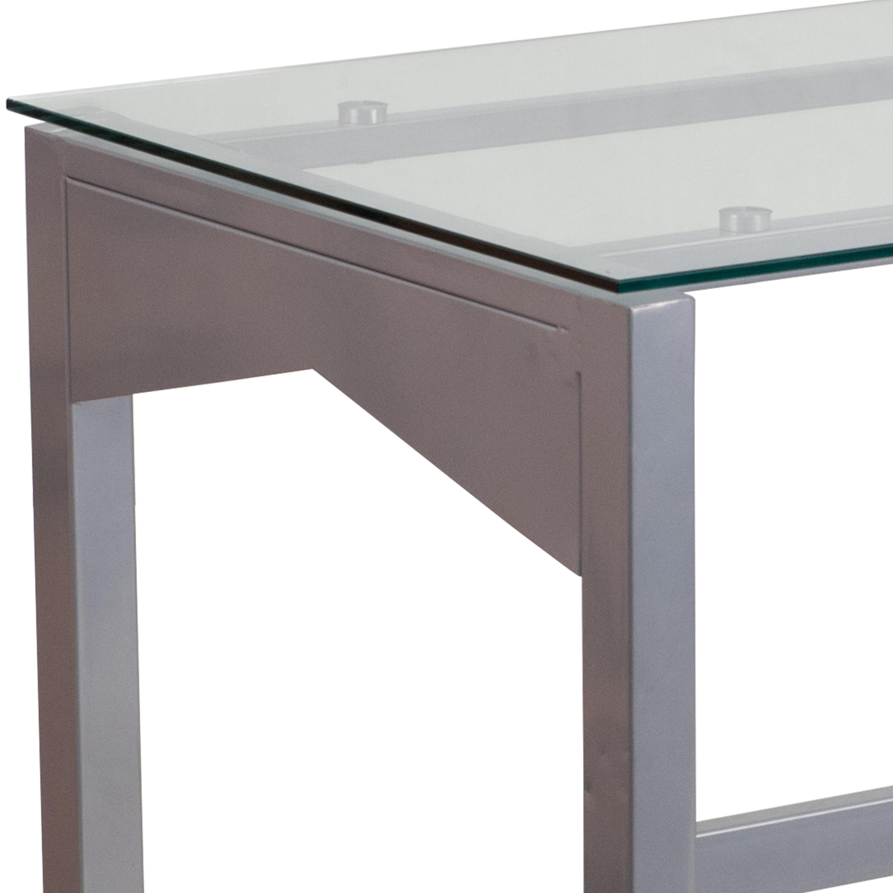 Flash Furniture Contemporary Clear Tempered Glass Desk with Geometric Sides