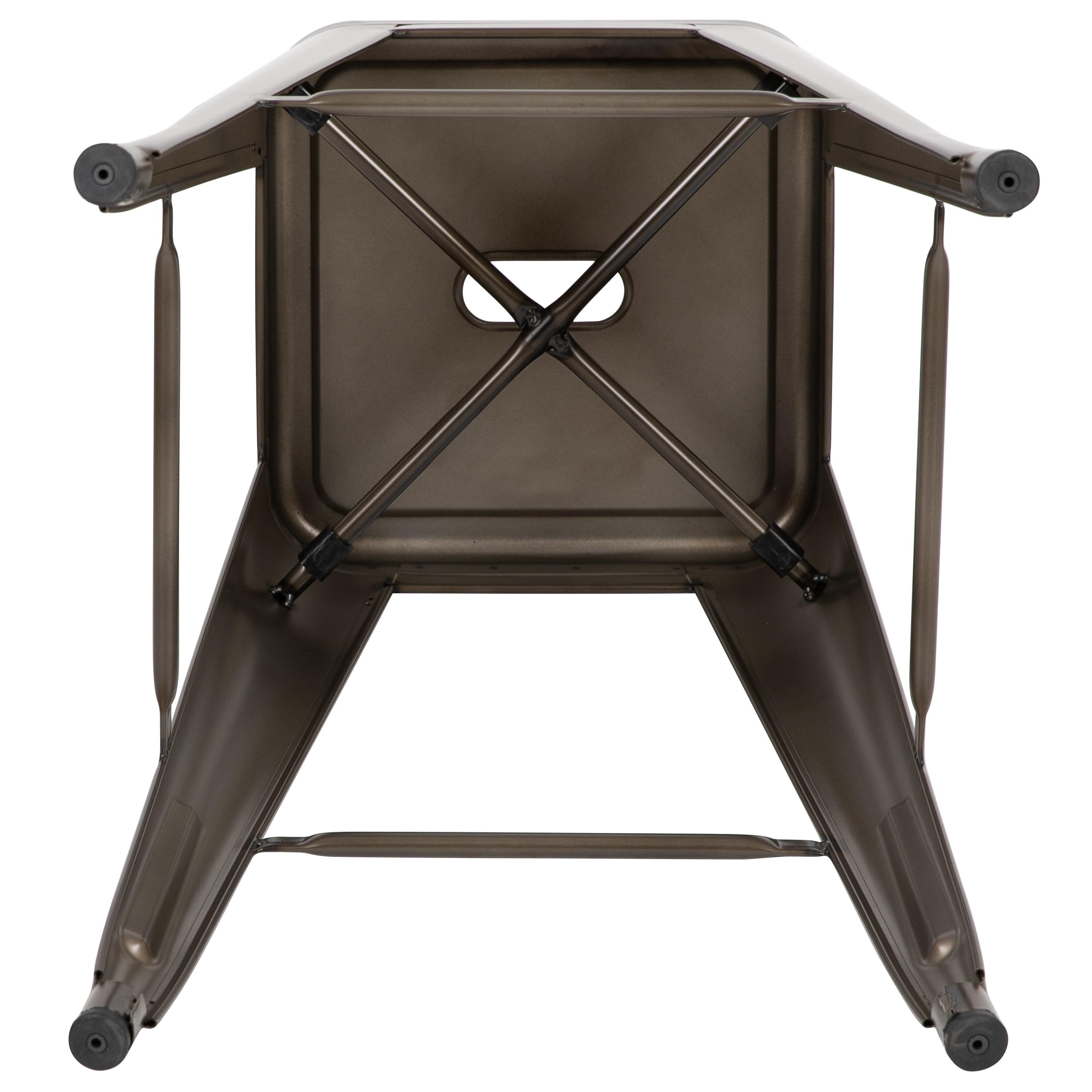 Flash Furniture 30" High Metal Indoor Bar Stool in Gun Metal Gray - Stackable Set of 4