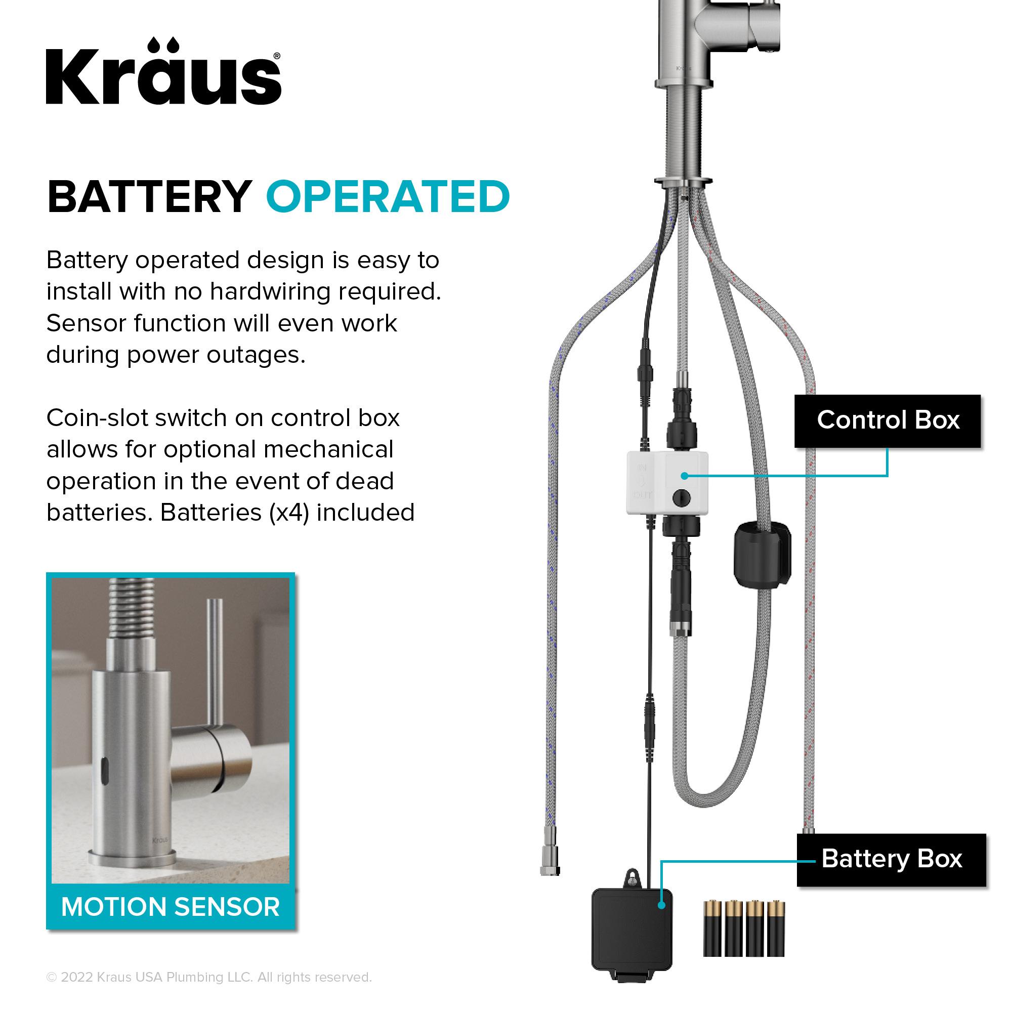Kraus Bolden Touchless Sensor Commercial Style 2-Function Single Handle Pull-Down Kitchen Faucet