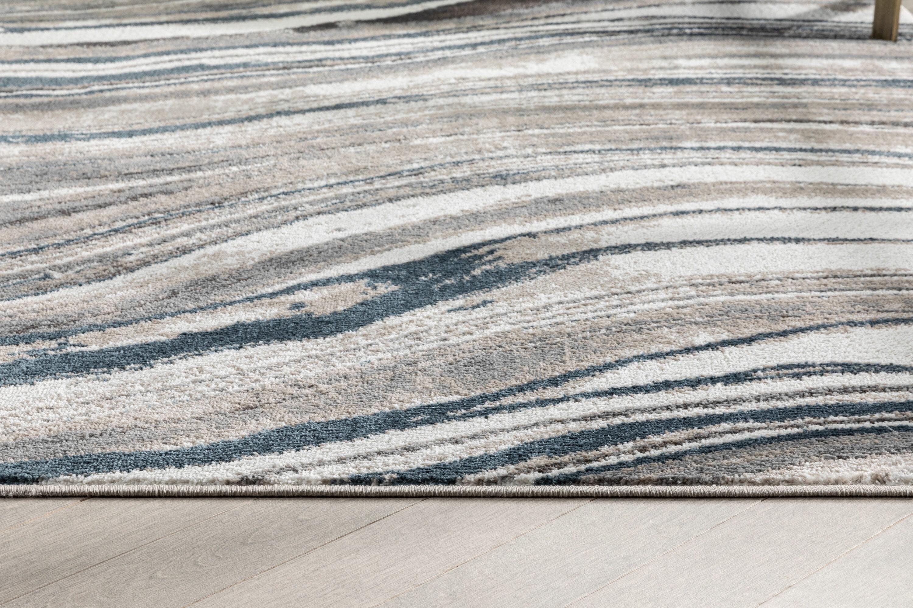 Chimene Stella Modern Abstract Striped Gray Rug