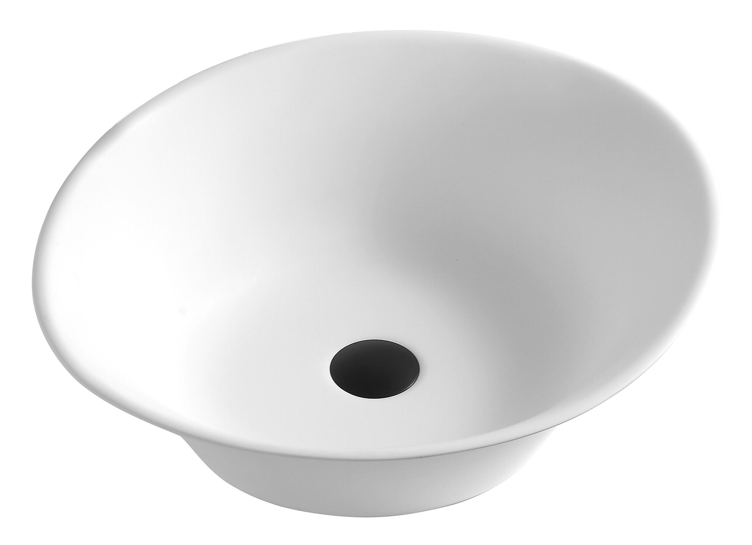 Karran Quattro 20-5/8'' X 17'' Matte White Acrylic Oval Vessel Sink