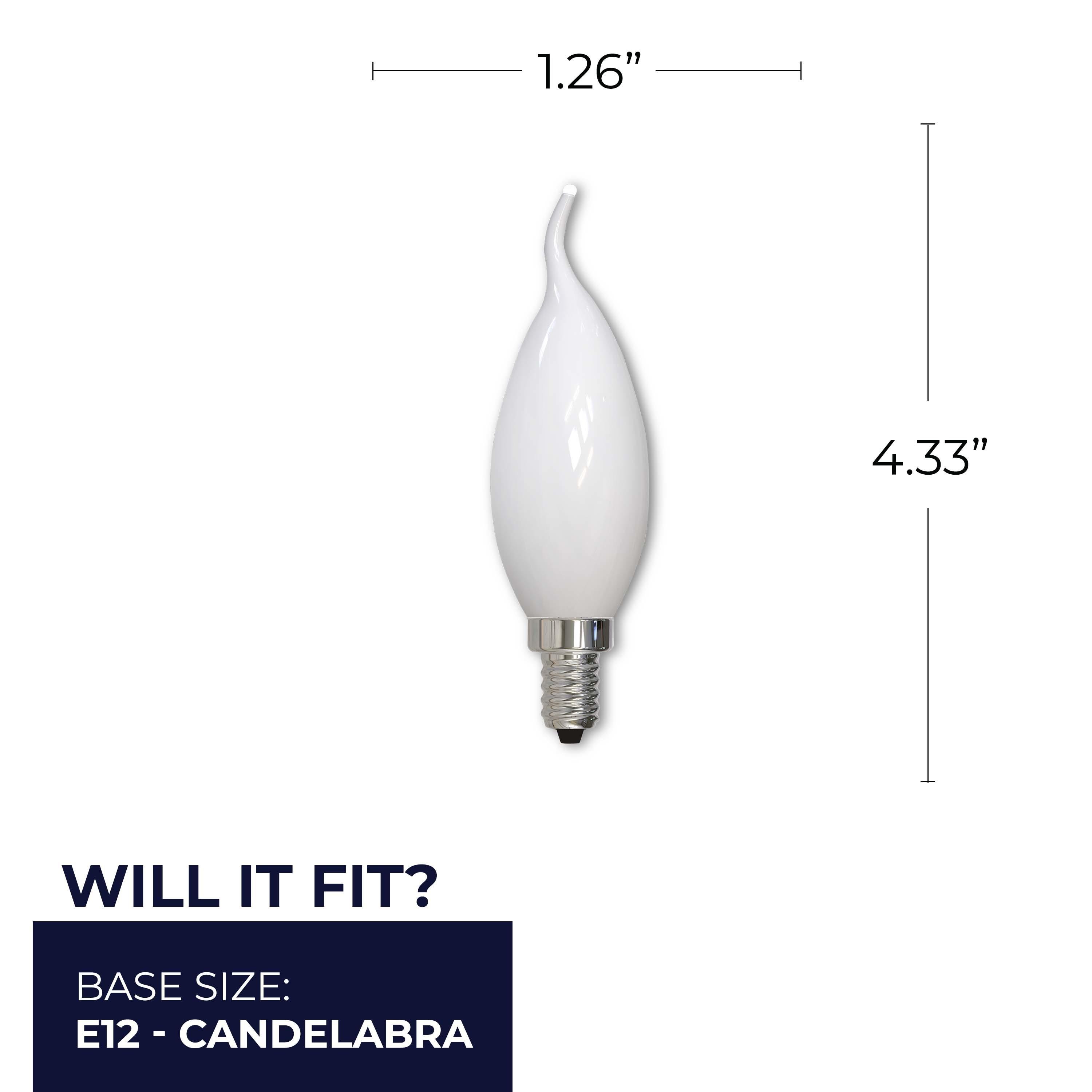 40 Watt Equivalent, Milky CA10 LED, Dimmable Light Bulb (2700K) Base