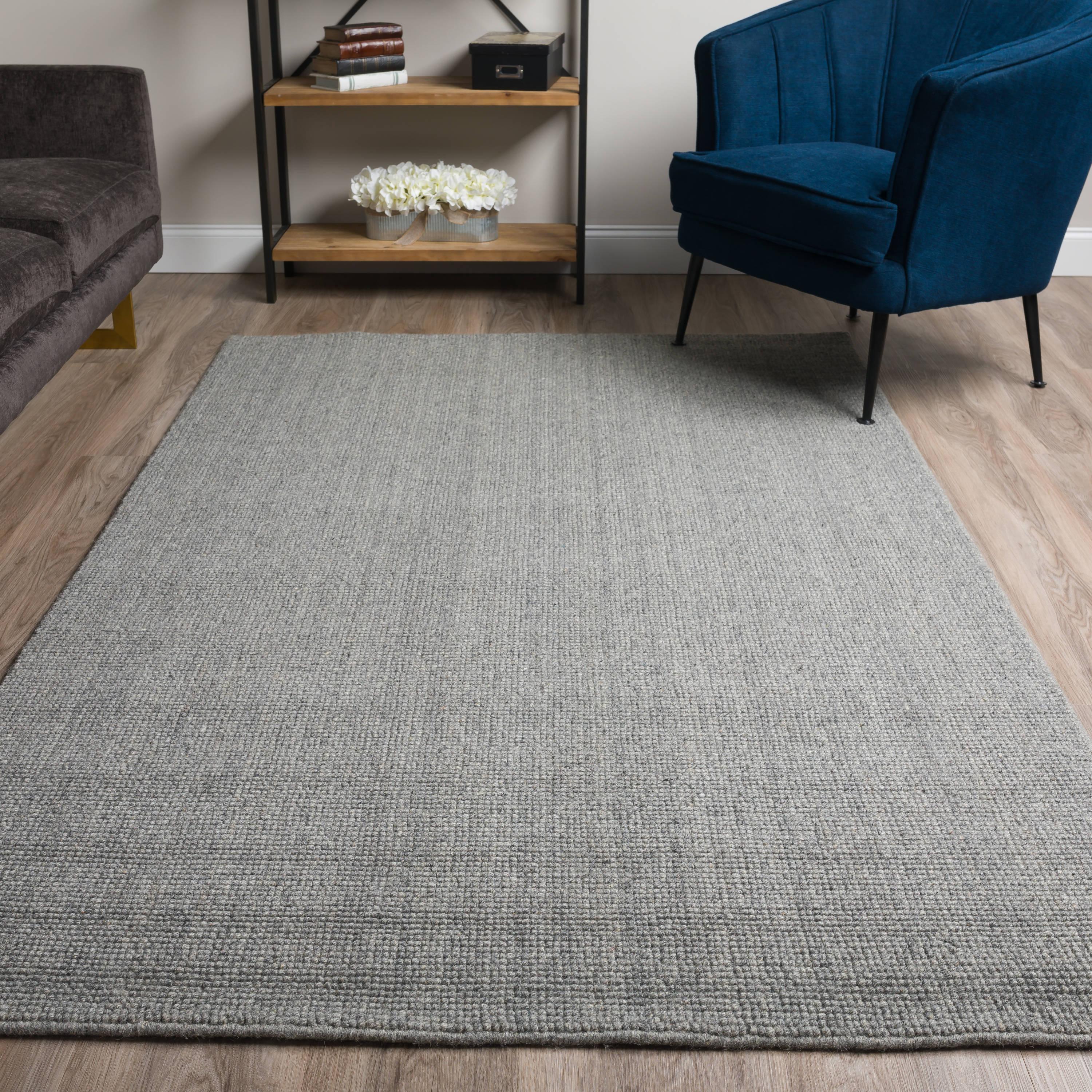 Addison Rugs Jaxon 8' x 10' Rectangle Transitional Wool Area Rug in Pewter Gray