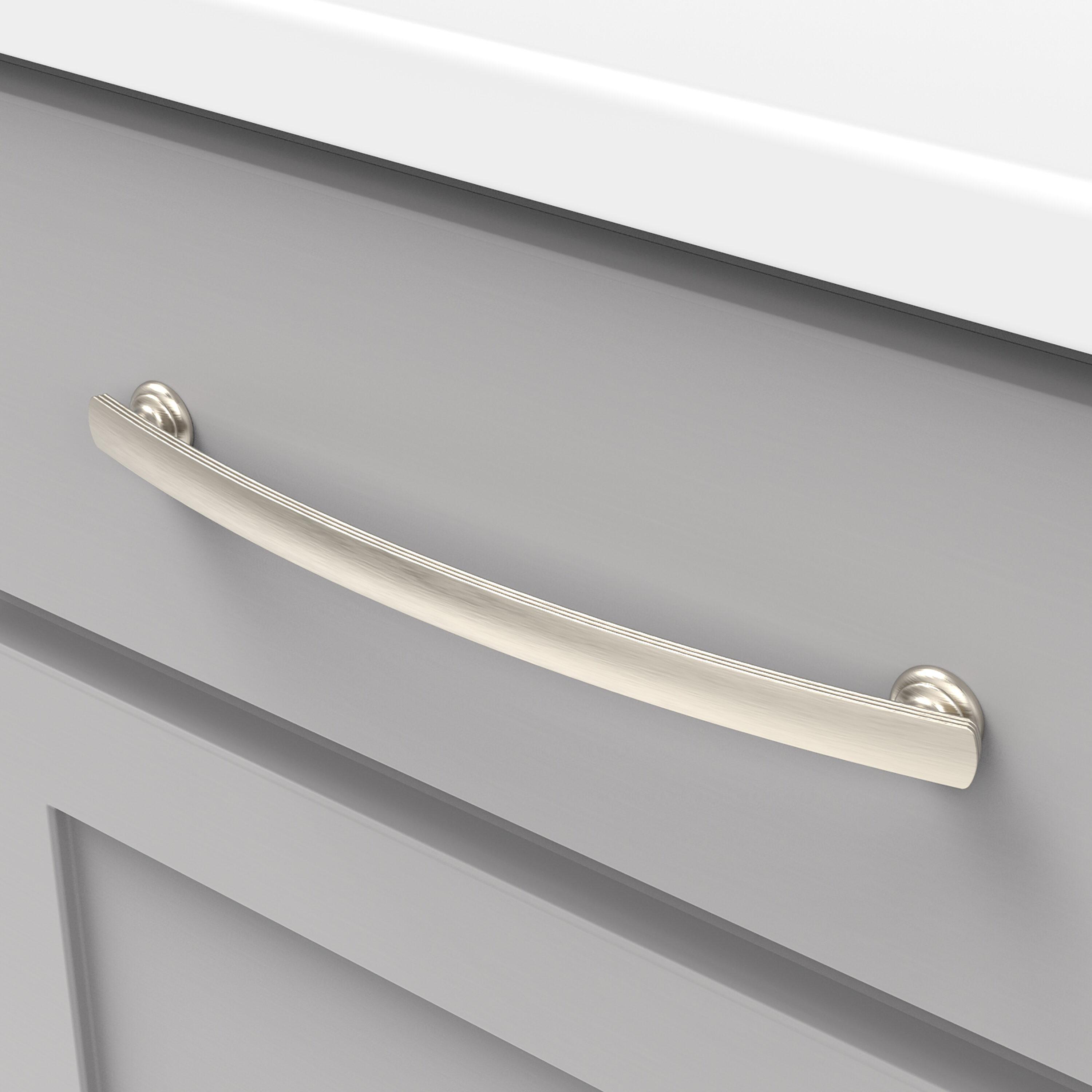 Hickory Hardware American Diner Collection Pull - 8-13/16" Center to Center Cabinet Pull Satin Nickel - Transitional, Traditional Hardware for Drawers & Cabinets (Set of 5)