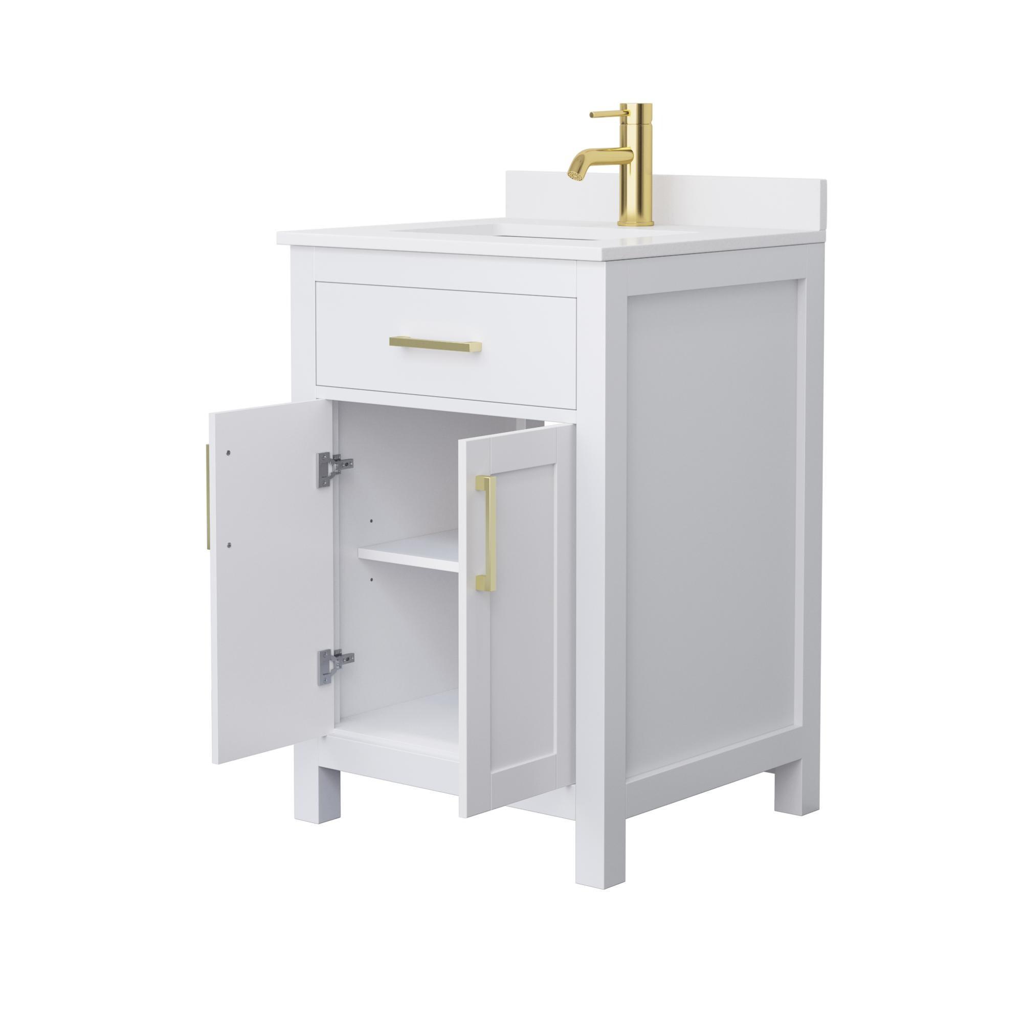 Wyndham Collection Beckett 24" Freestanding Single Bathroom Vanity with Cultured Marble Top