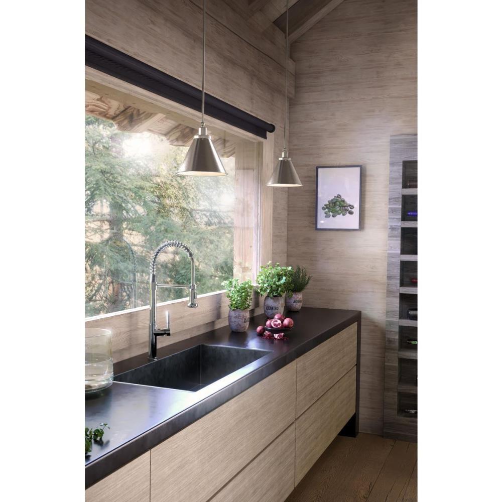 Progress Lighting Hinton 1-Light Pendant Brushed Nickel Steel Industrial Shade
