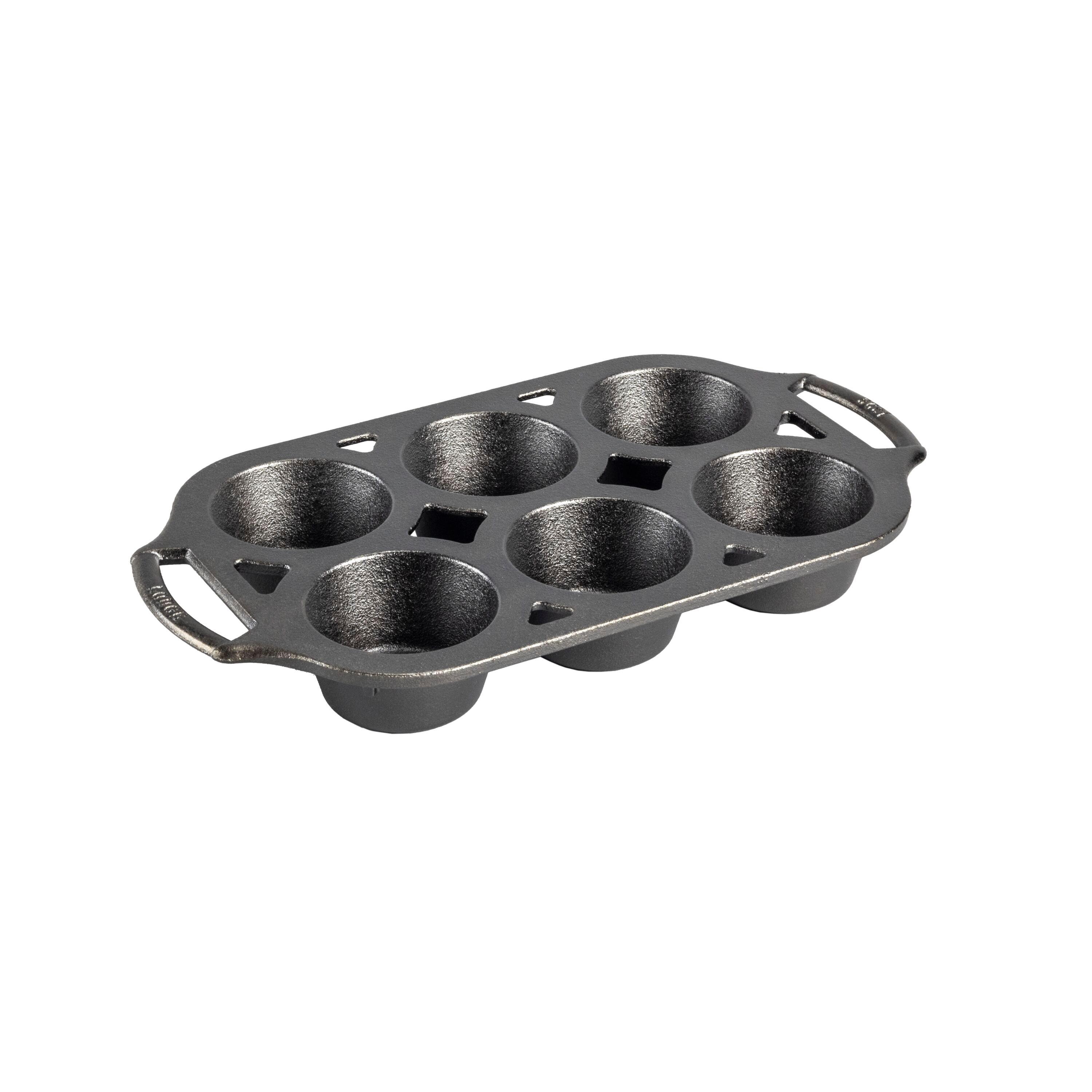 Lodge Gray Cast Iron 6-Cup Non-Stick Muffin Pan