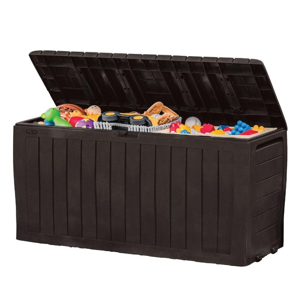 NATIONAL WINDOW 71 Gallon Resin Outdoor Storage Box For Patio Storage Mats, Throw Pillows, Garden Tools And Pool Floats