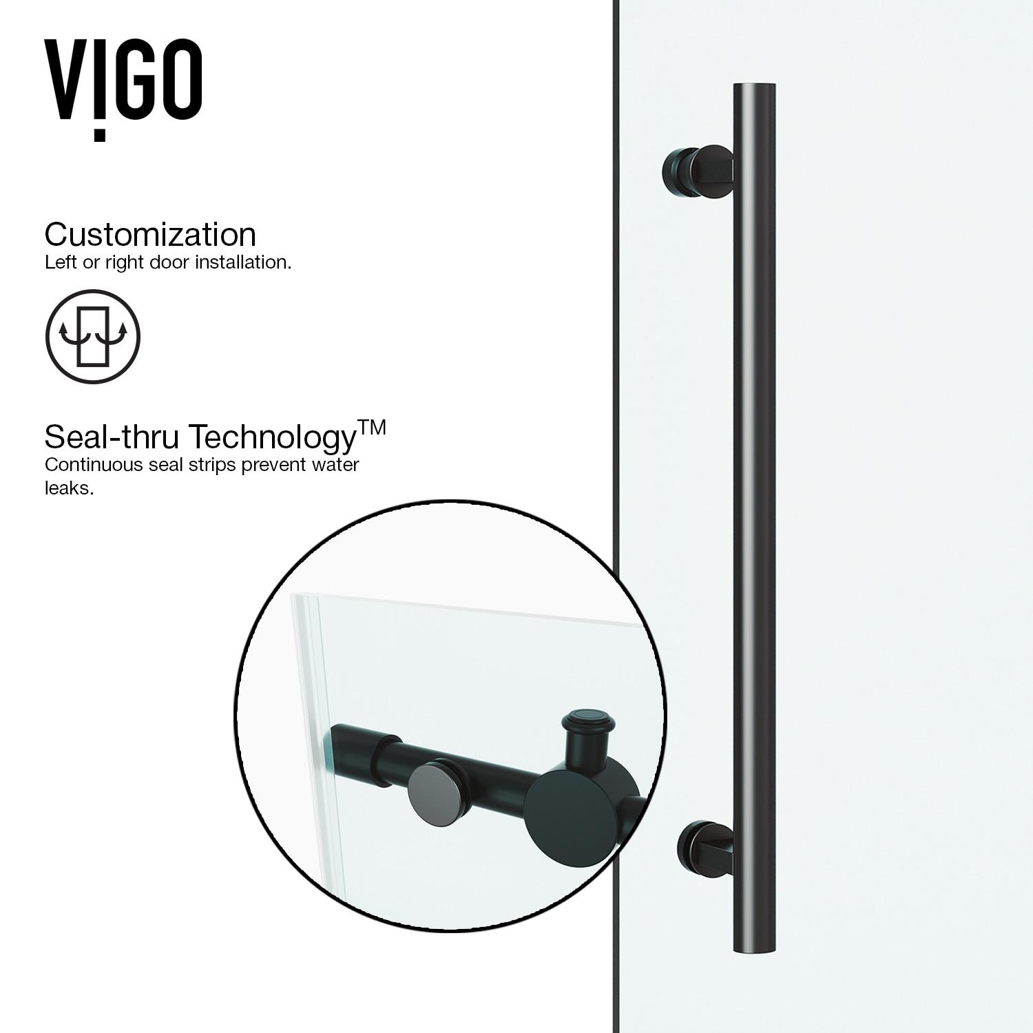 Elan 56-60" W x 74" H Sliding Frameless Shower Door with 3/8" Clear Glass