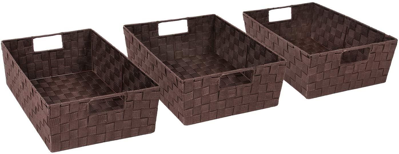 Sorbus Sorbus Stackable Wicker Tote Woven Basket with Handles 3 Pack