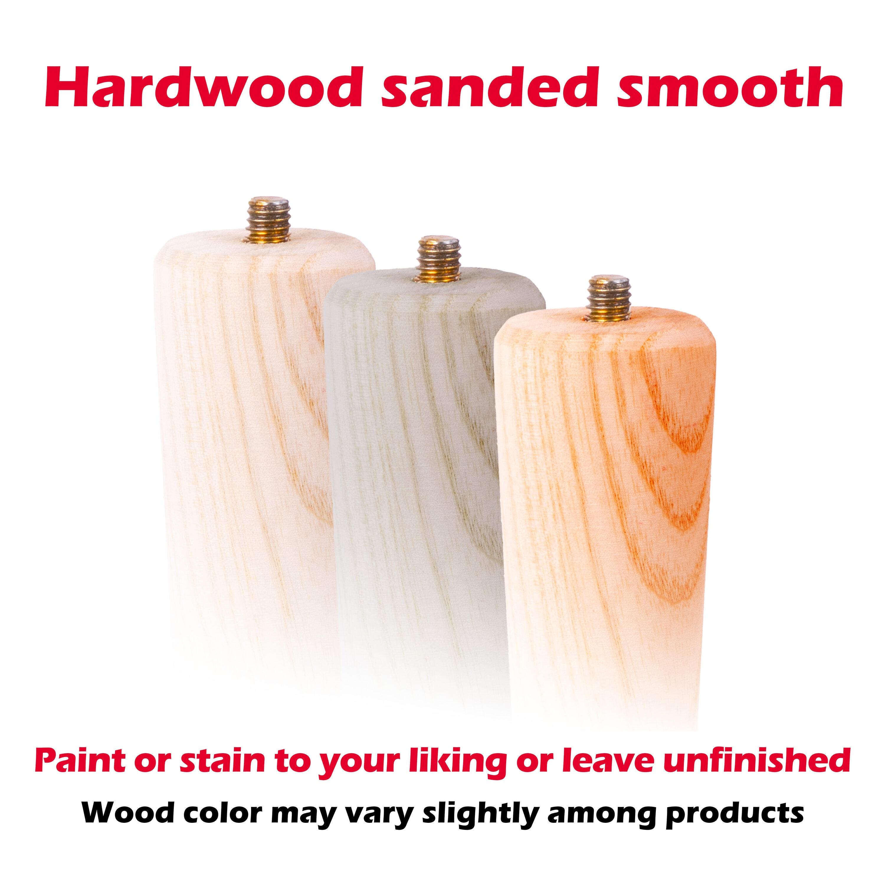 Leg Tbl 7/8-1-1/2X4In Hdw Sld WADDELL MFG CO Wood Table Legs 2504 Smooth Sanded