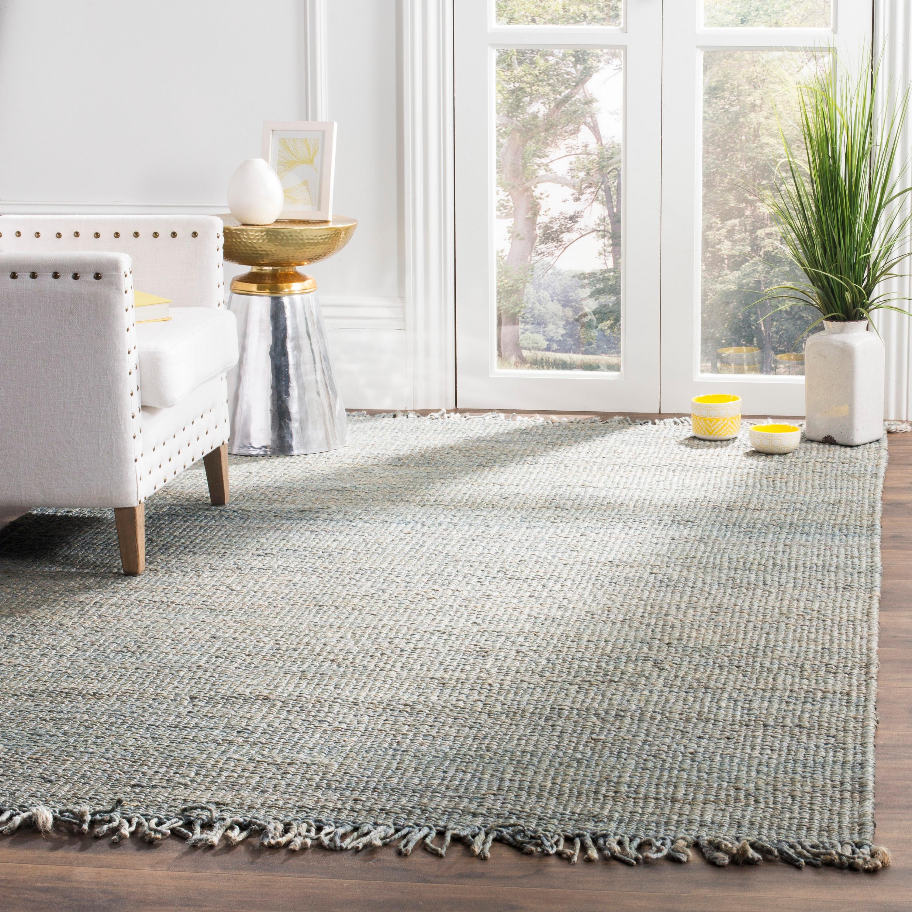 Natural Fiber NF368 Hand Woven Indoor Area Rug - Blue - 5'x8' - Safavieh.