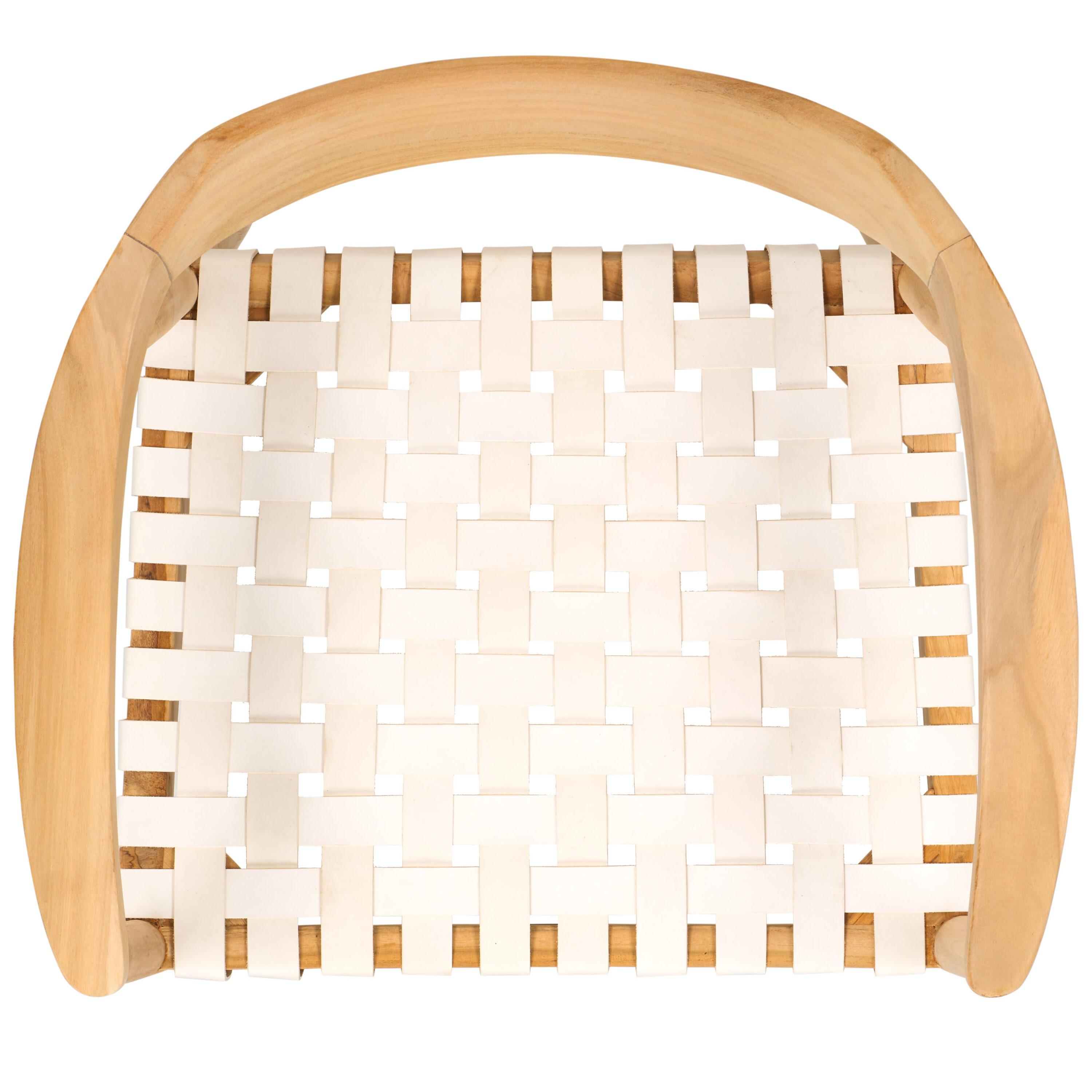 Amycus Accent Chair - ACH1202 - White/Natural Teak - Safavieh