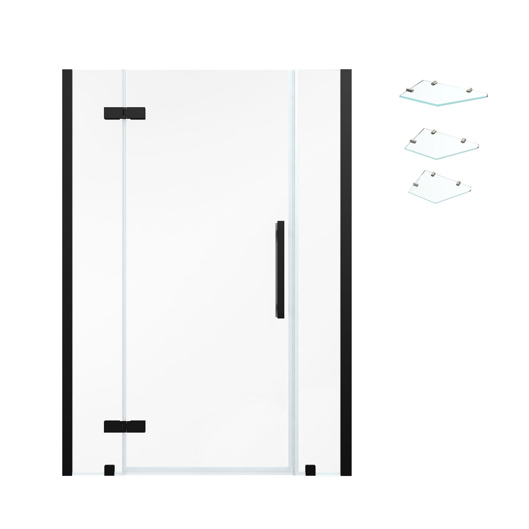 Endless Tampa 52" W x 72" H Alcove Frameless Shower Kit, Door, 2 Panel, Shelves