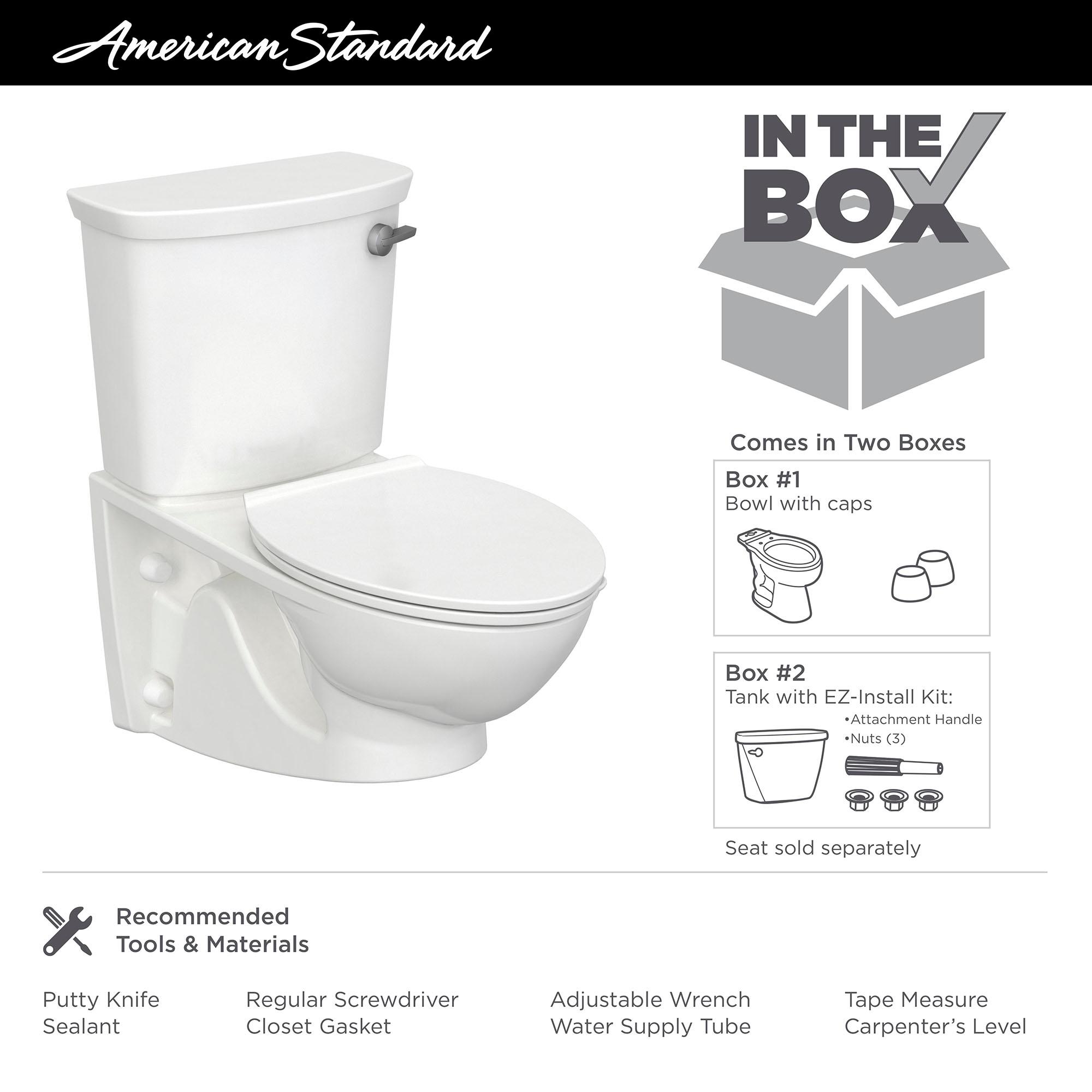 American Standard 2882107.020 American Standard Glenwall 1.28 Gallons GPF Elongated Wall Mounted Kit (Seat Not Included)