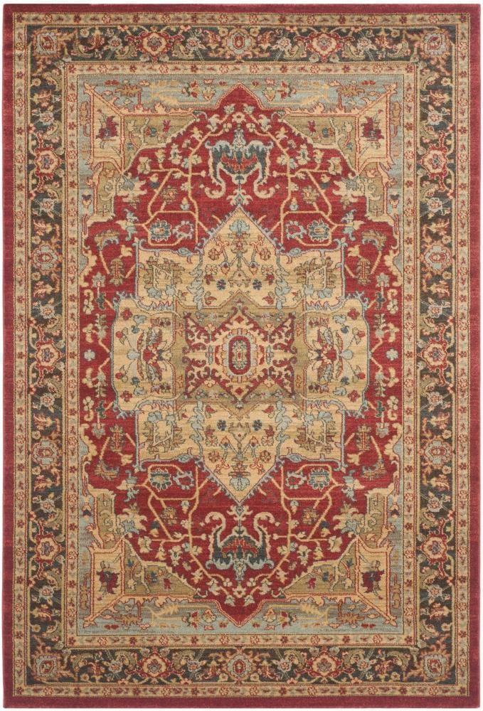 Mahal MAH625 Power Loomed Area Rug - Natural/Navy - 5'1"x7'7" - Safavieh.