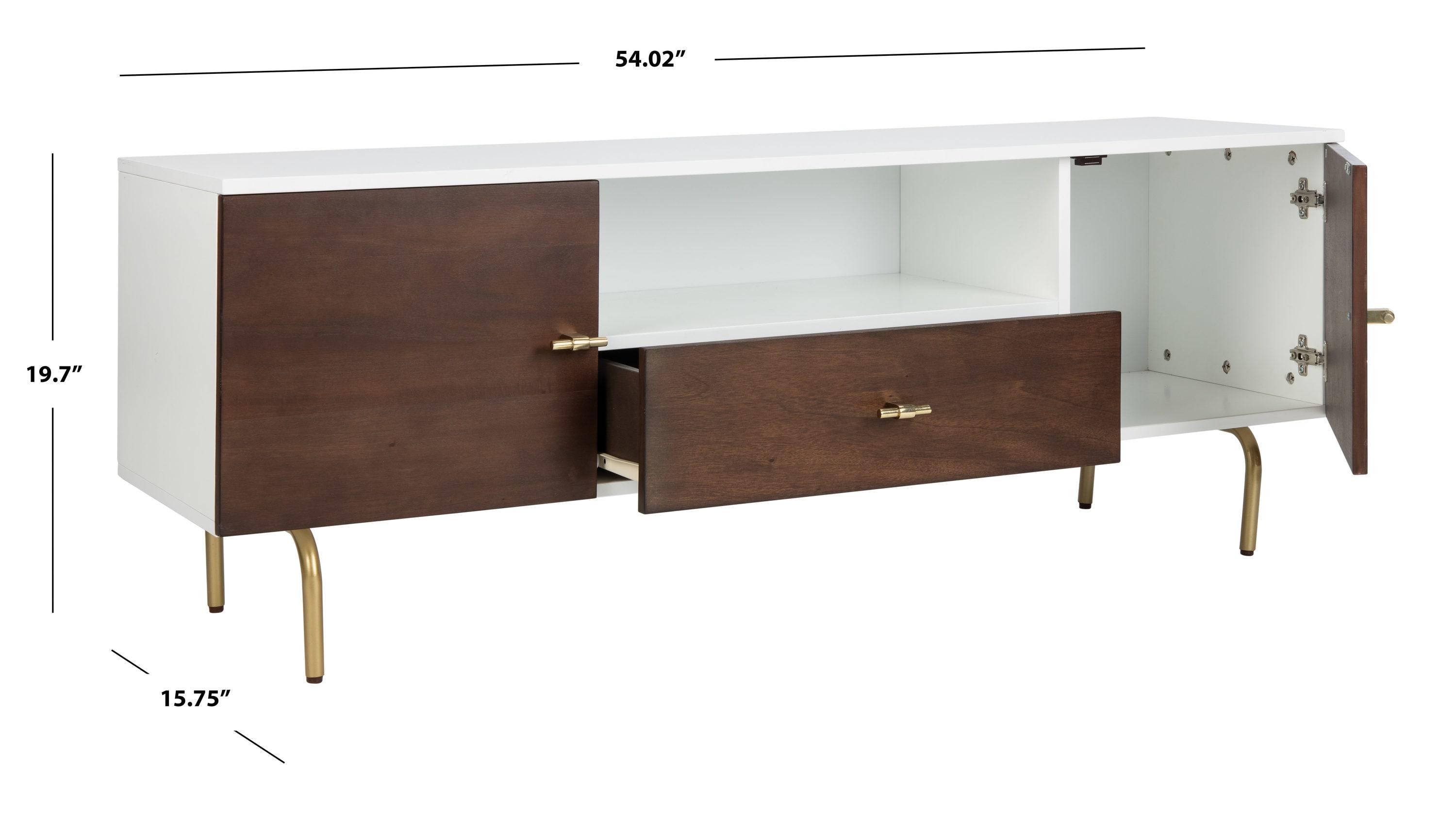 Genevieve Media Stand - Walnut/White - Safavieh.