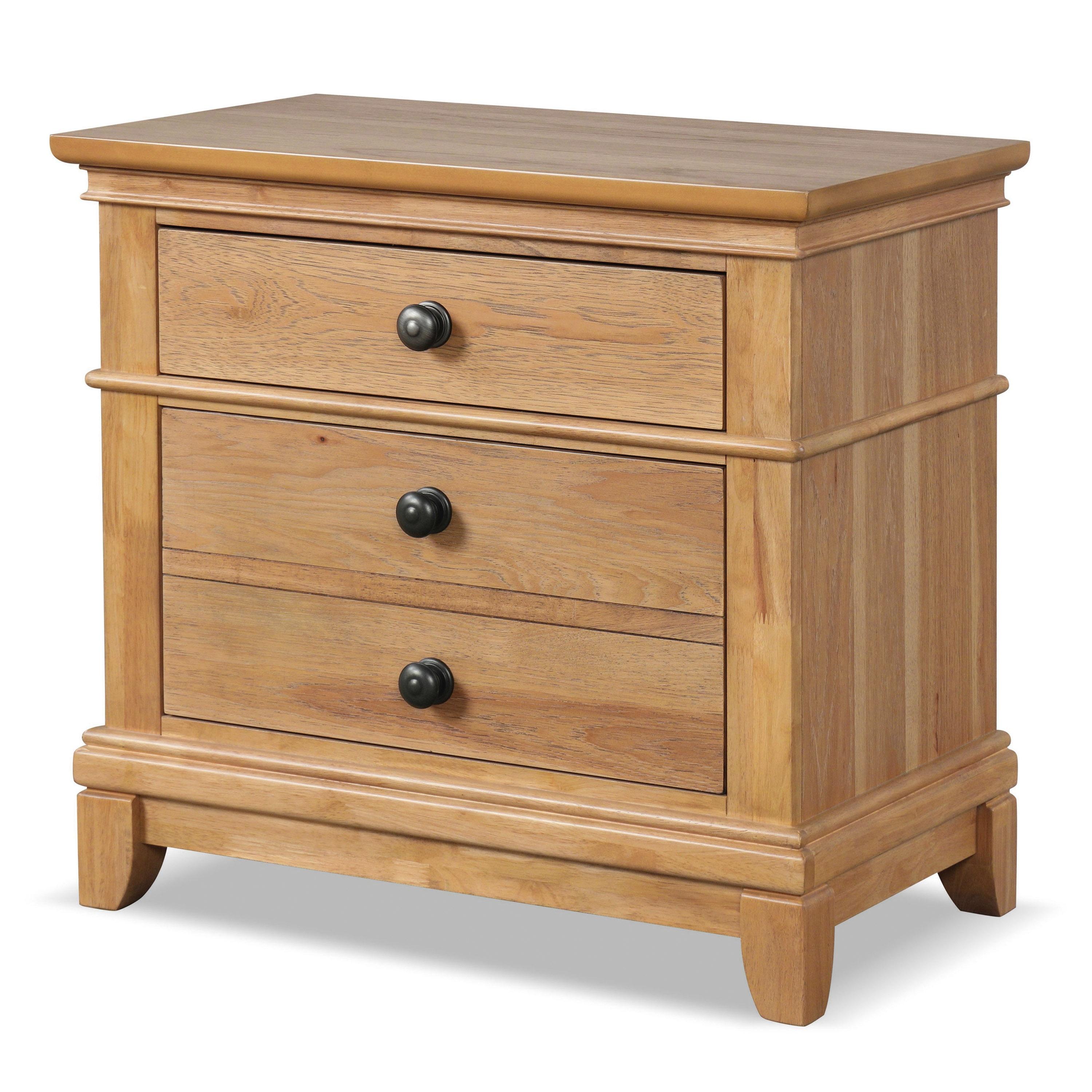 Furniture of America Stratford 2-Drawer Solid Wood Adult Bedroom Nightstand, Natural Oak