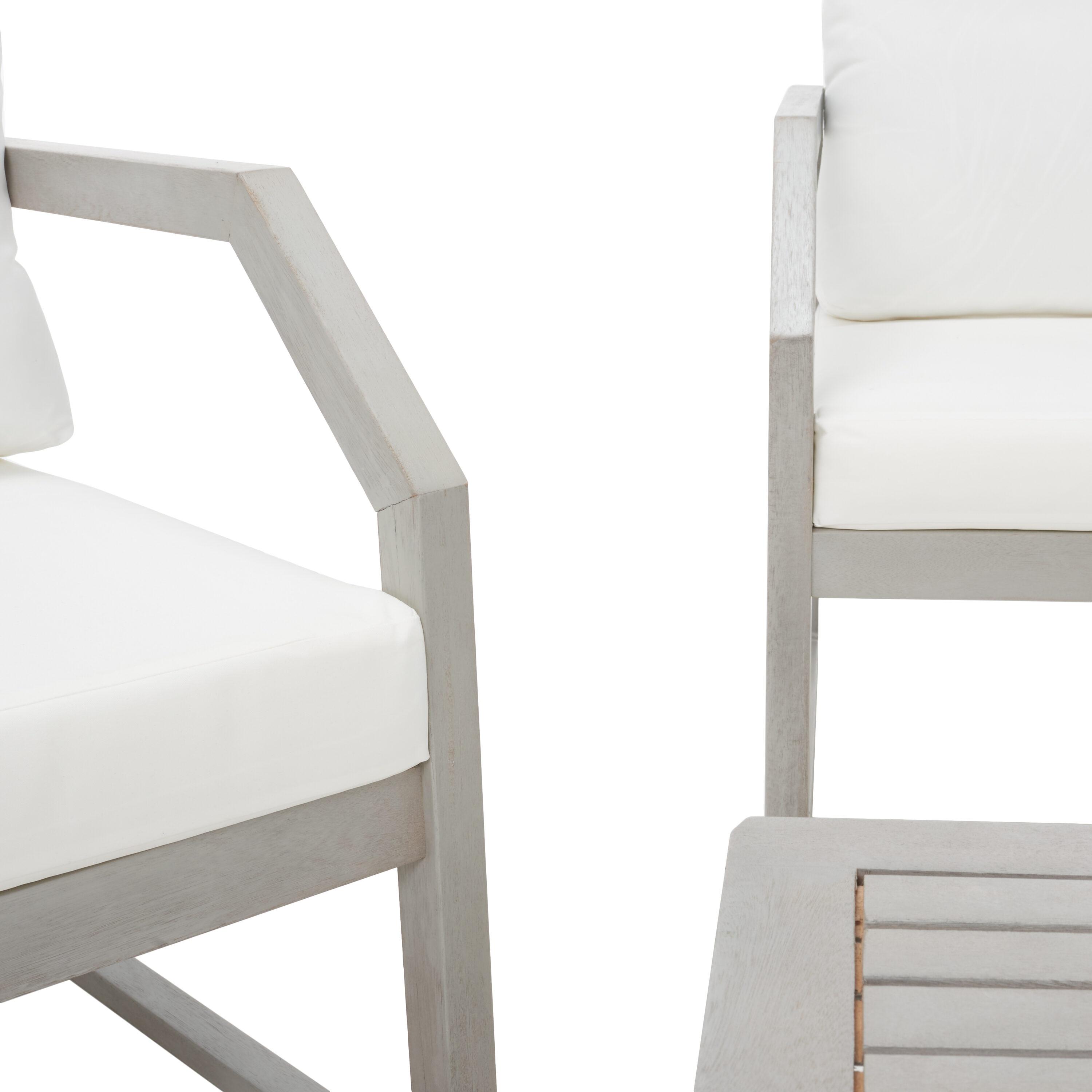 Dren 4 Piece Living Set - Indoor/Outdoor - PAT7067 - Grey/Beige - Safavieh