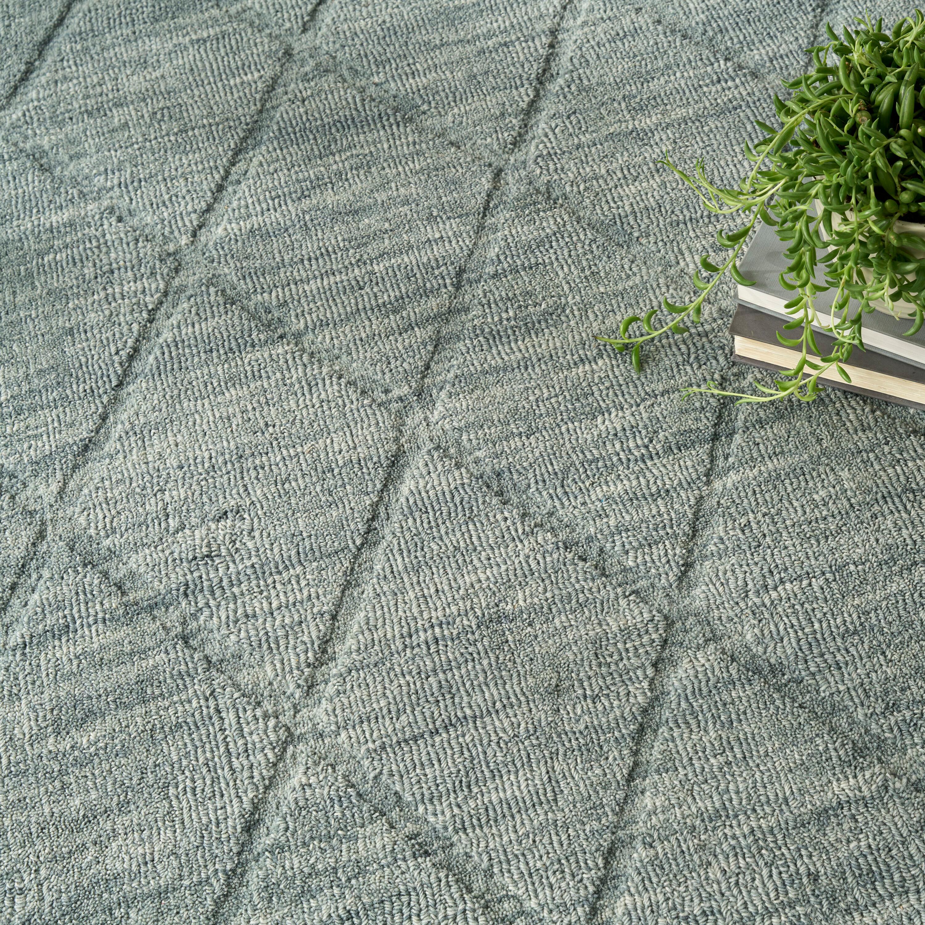 Nourison Wool Haven Blue Modern Wool Indoor Rug