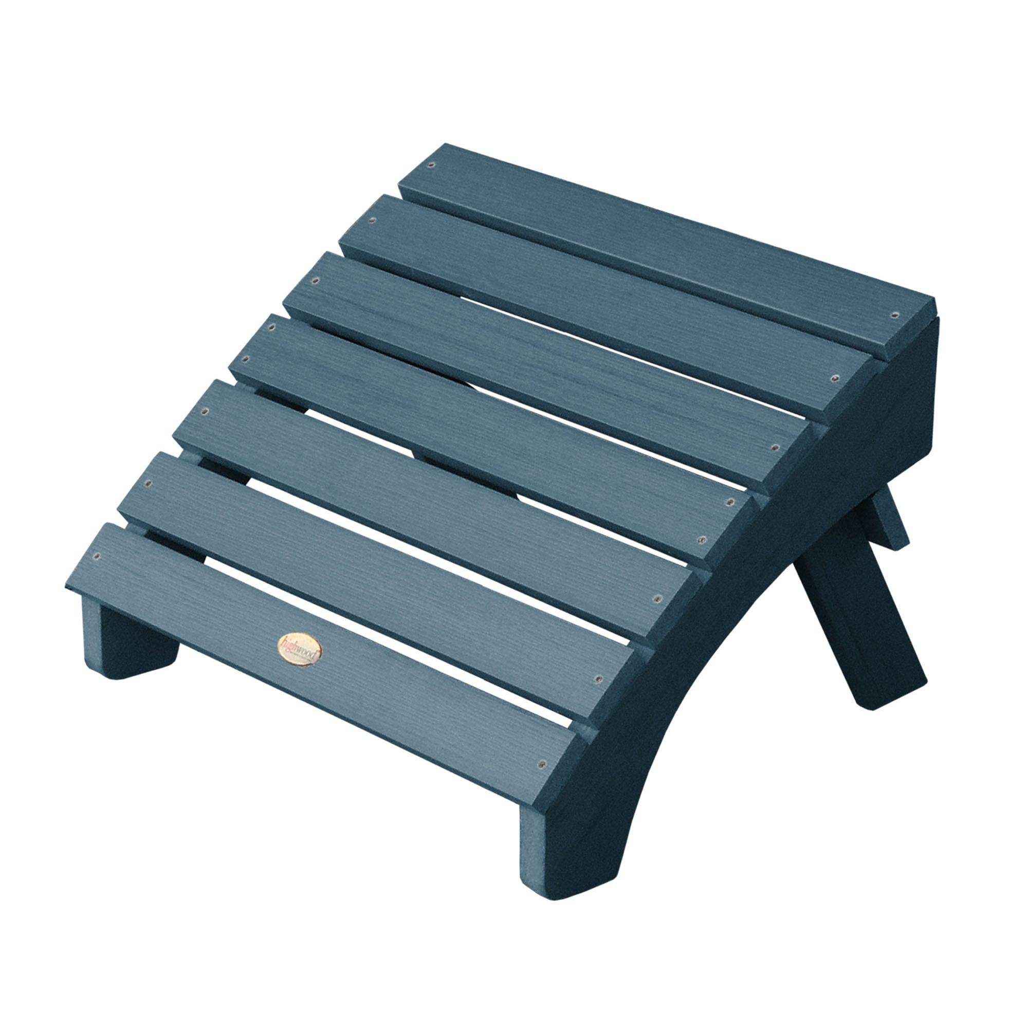 Folding Adirondack Patio Ottoman Nantucket Blue - highwood: Weather-Resistant Poly Lumber, Stainless Steel Hardware