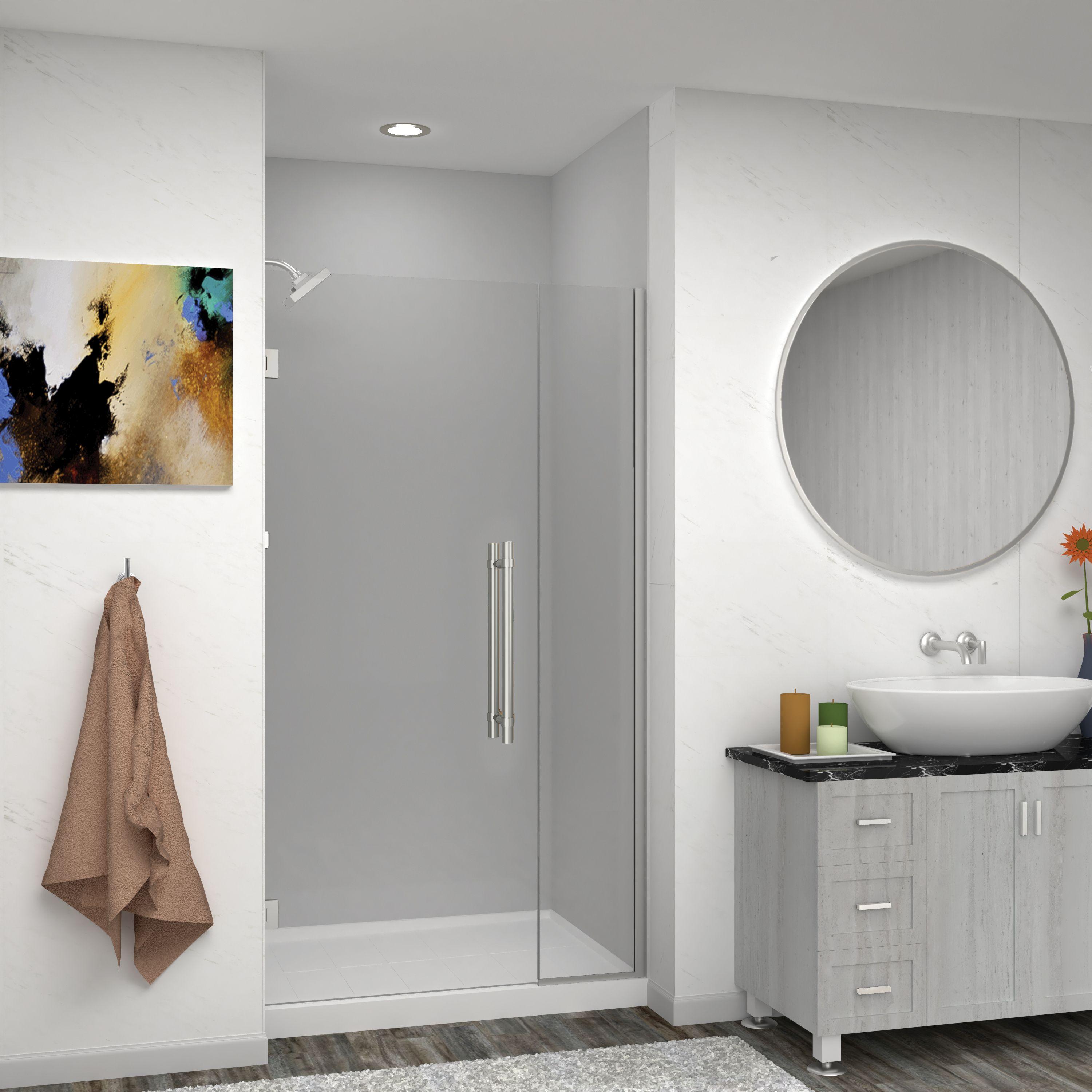 Transolid Elizabeth 46-in W x 76-in H Hinged Shower Door with Clear Glass