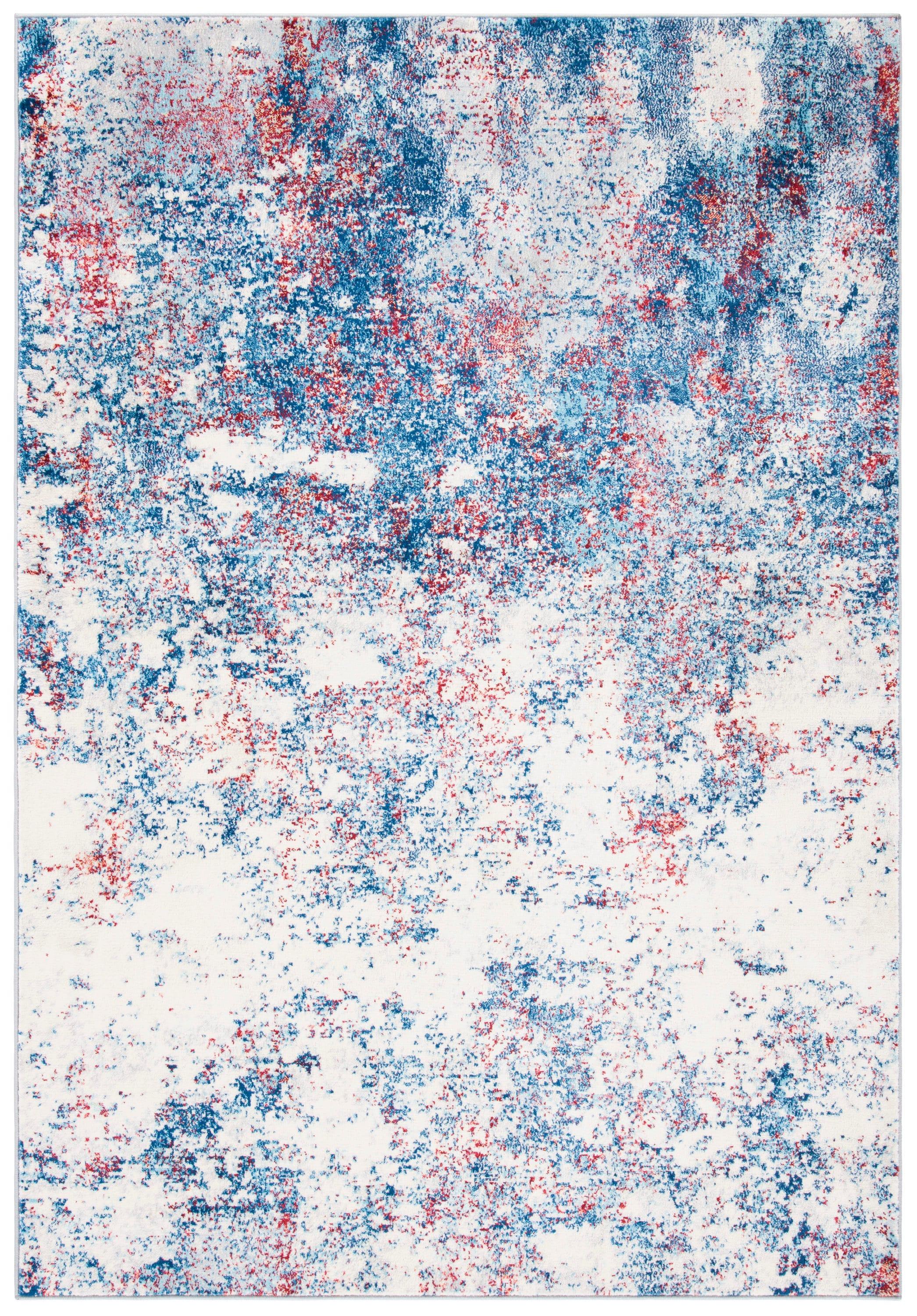 Brentwood BNT822 Power Loomed Area Rug - Navy/Red - 5'3"x7'6" - Safavieh.