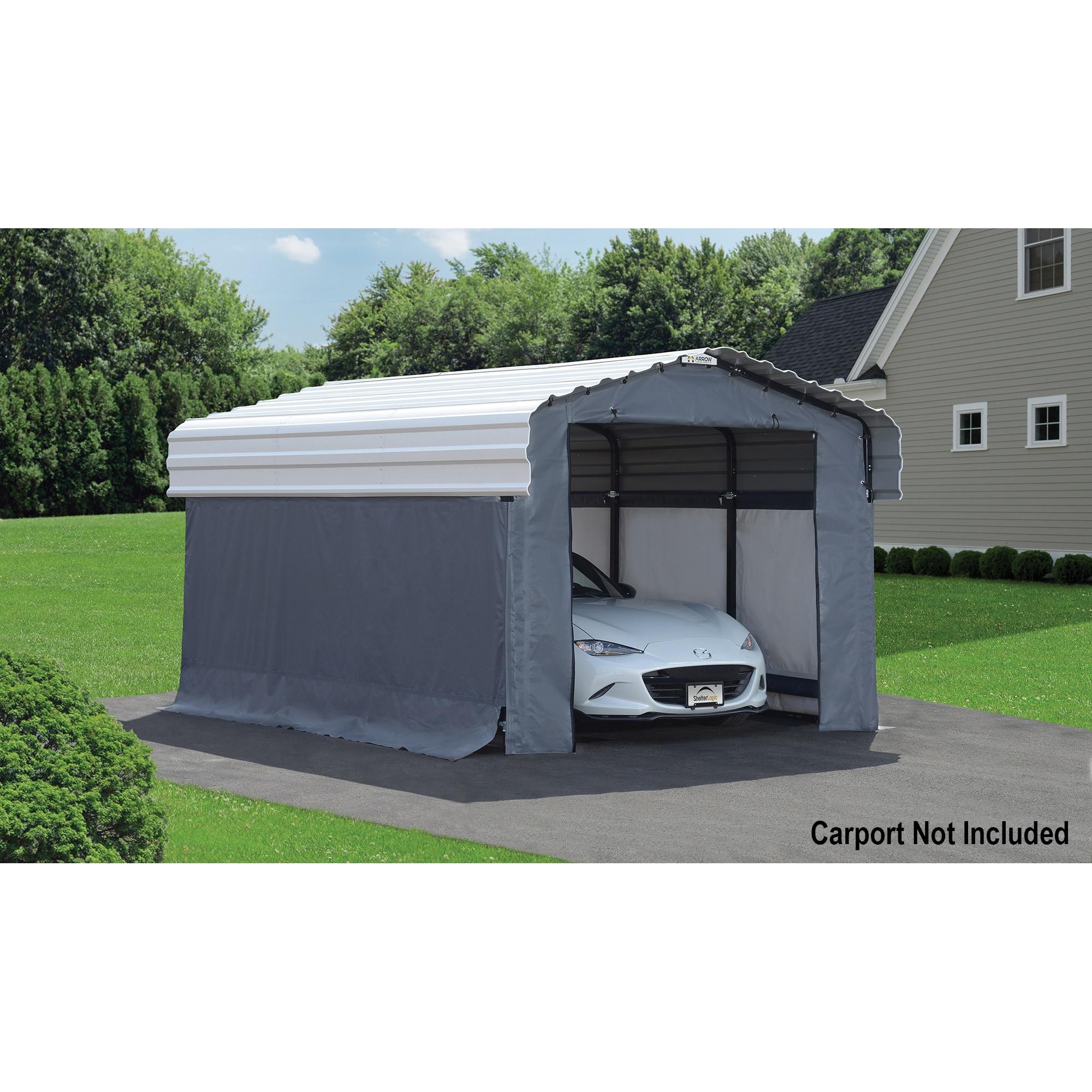 Arrow Enclosure Kit for Arrow Carport 10ft x 15ft Gray