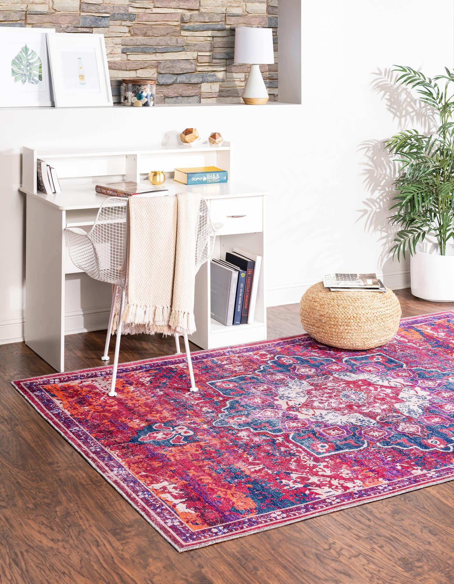 Unique Loom Renaissance Collection Area Rug - Roma (10' 6" Square Multi Fuchsia/Blue)