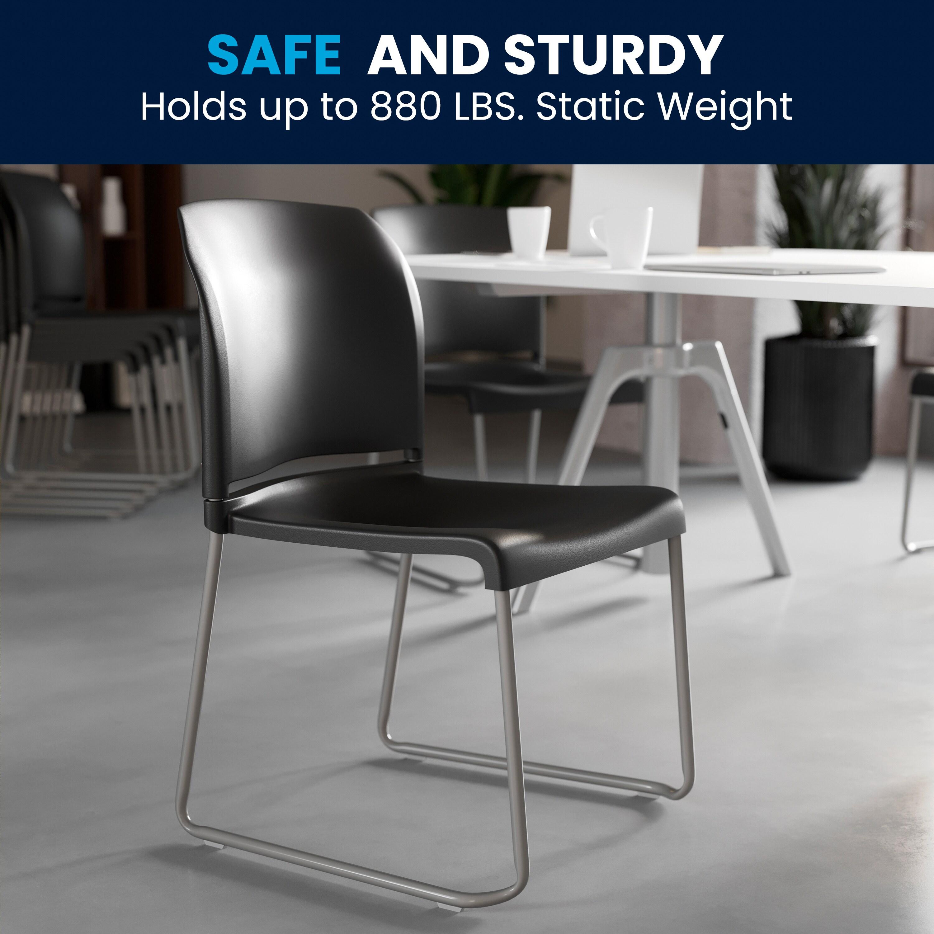 Flash Furniture Brielle Contoured Sled Base Stackable Waiting Room Chairs (Set of 5)
