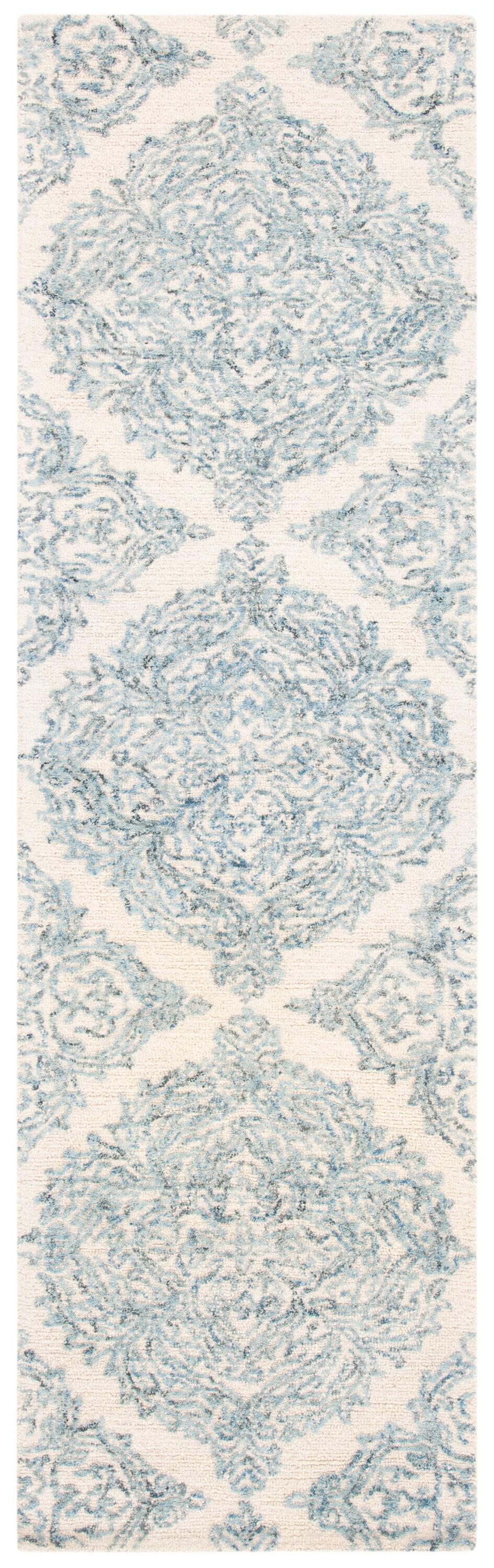 Abstract ABT346 Hand Tufted Area Rug - Ivory/Blue - 6' X 6' Square - Safavieh.