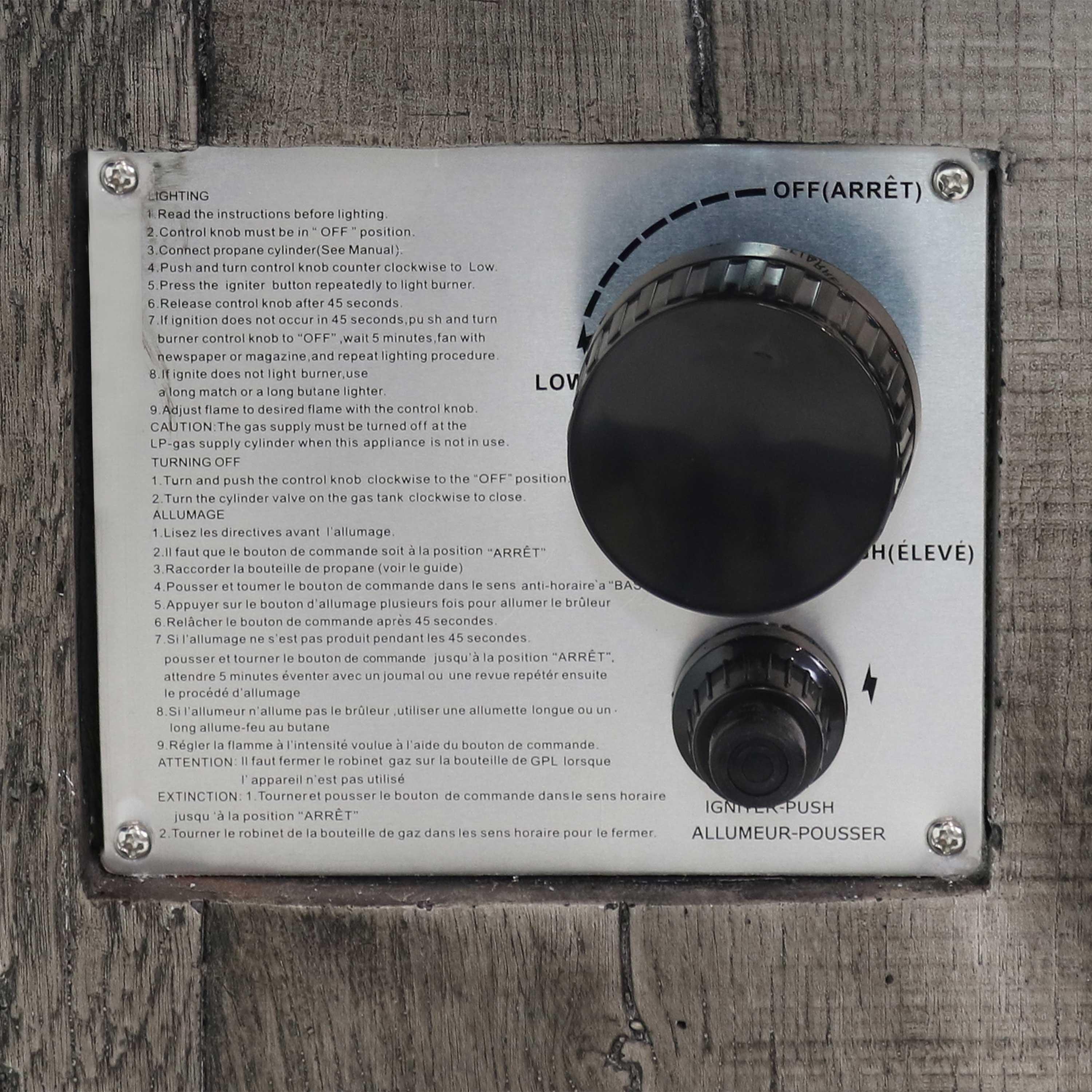 Sunnydaze Outdoor Smokeless Cast Stone Propane Gas Fire Pit Table with Weathered Wood Look - 24" Square x 25" H