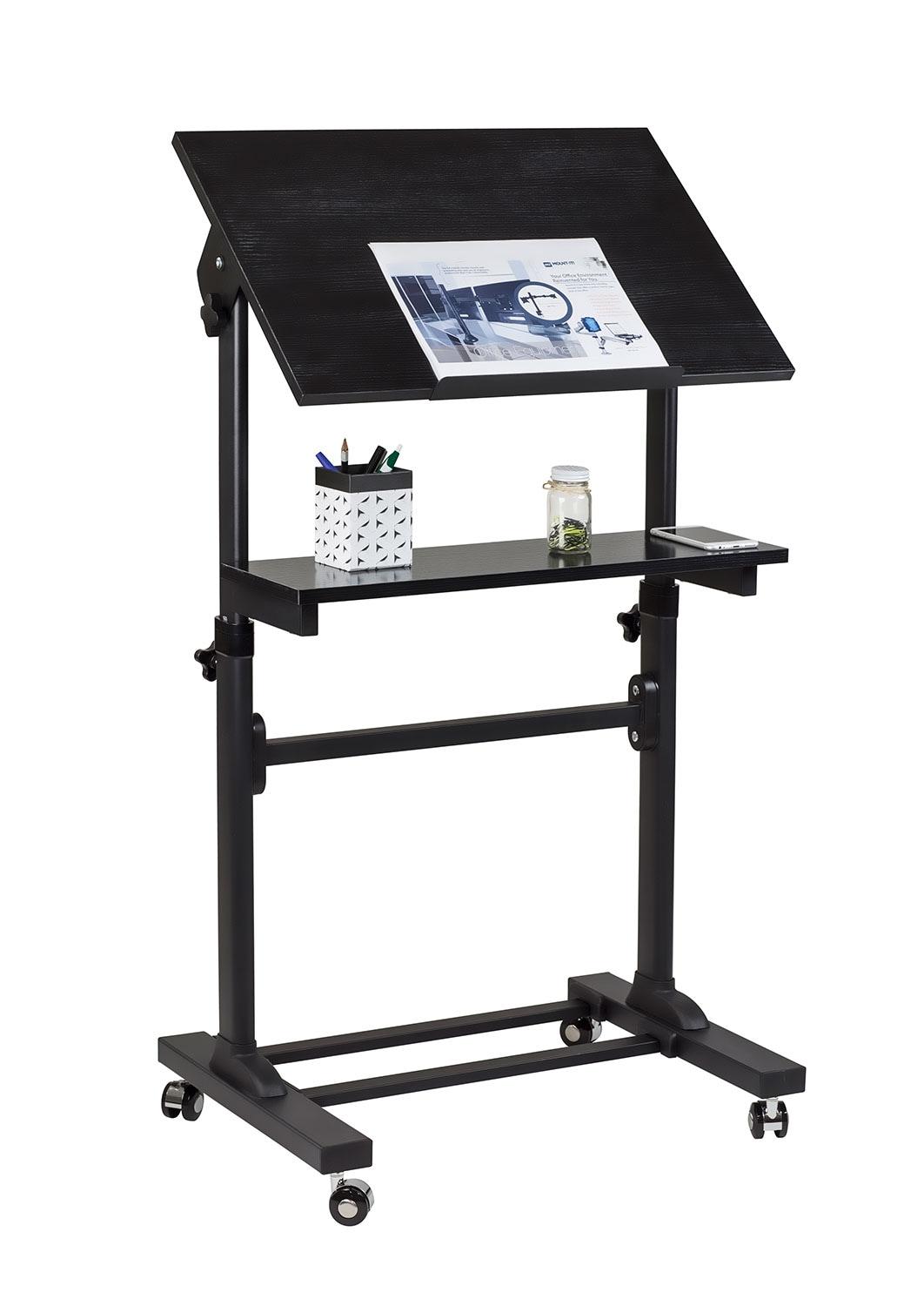 Mount-It! Height Adjustable Mobile Stand Up Desk, Portable Podium and Presentation Lectern