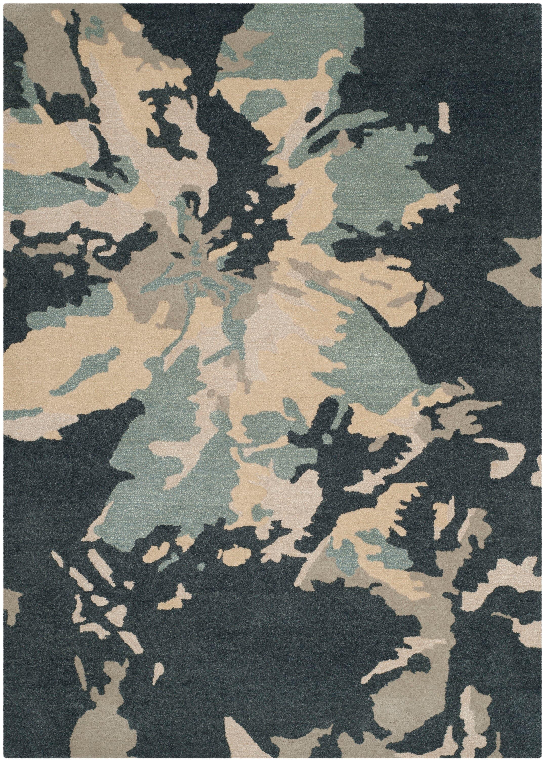 Bella BEL670 Hand Tufted Area Rug - Steel Blue - 4'x6' - Safavieh.