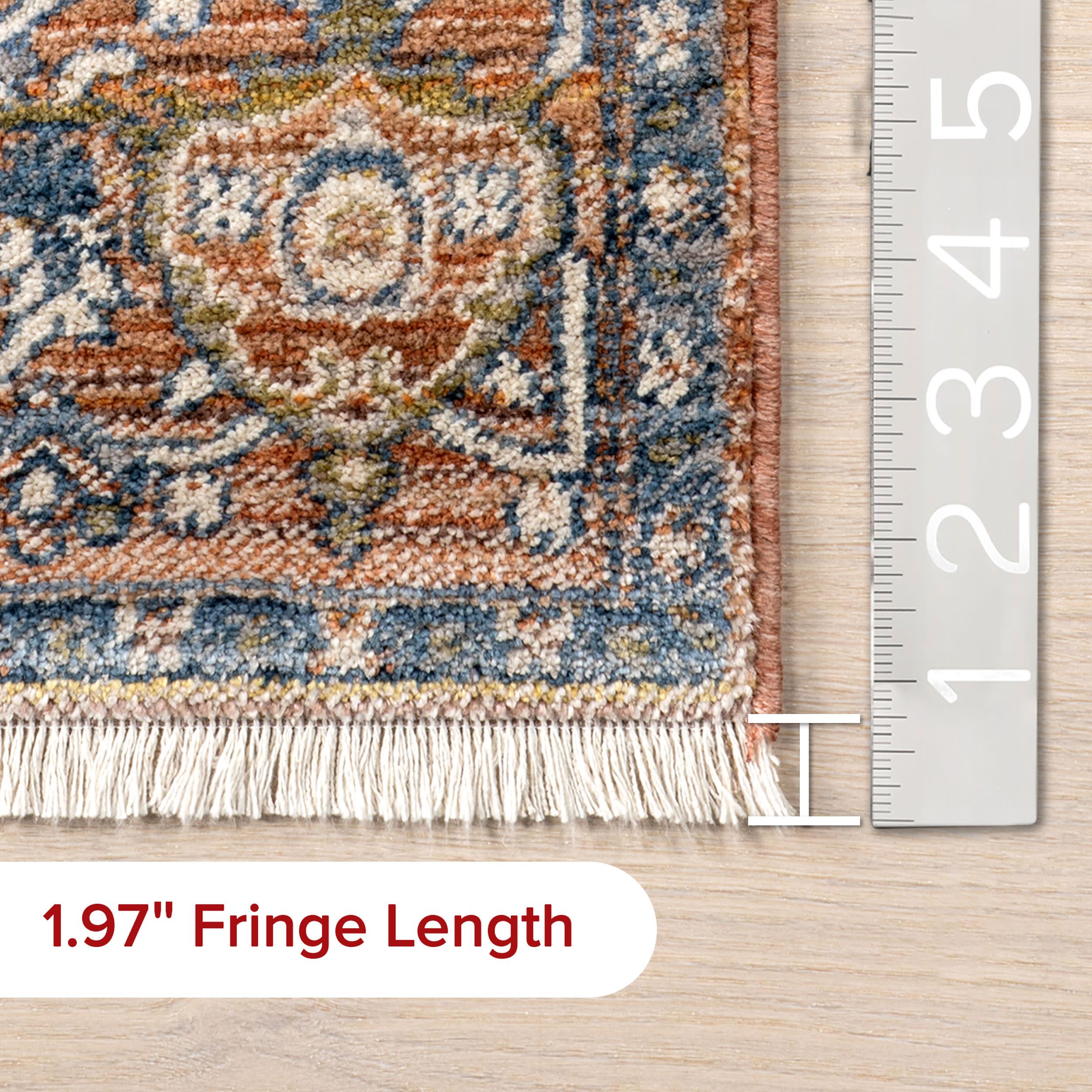 nuLOOM Harriet Vintage Medallion Fringe Area Rug, 4' x 6', Rust