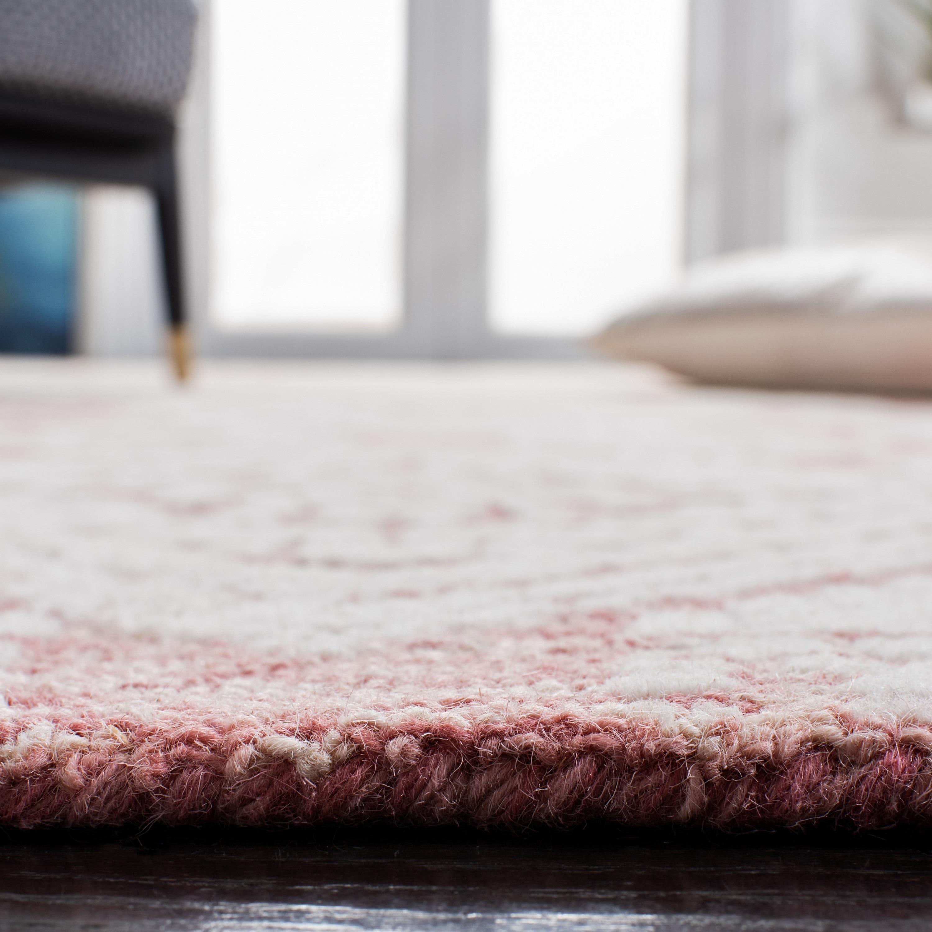 Metro MET987 Hand Tufted Indoor Area Rug - Dark Pink/Ivory - 4'x6' - Safavieh