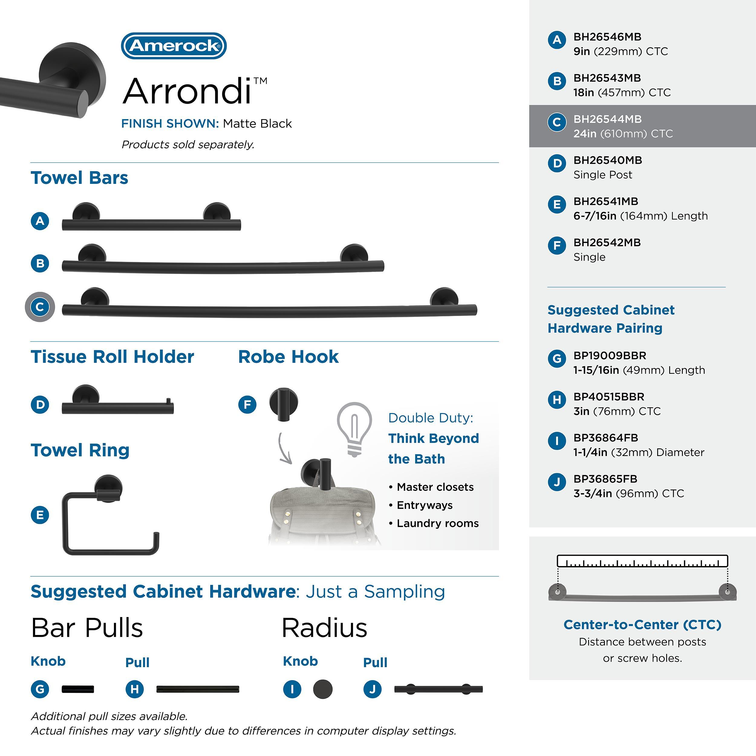 Arrondi™ 27" Wall Mounted Towel Bar