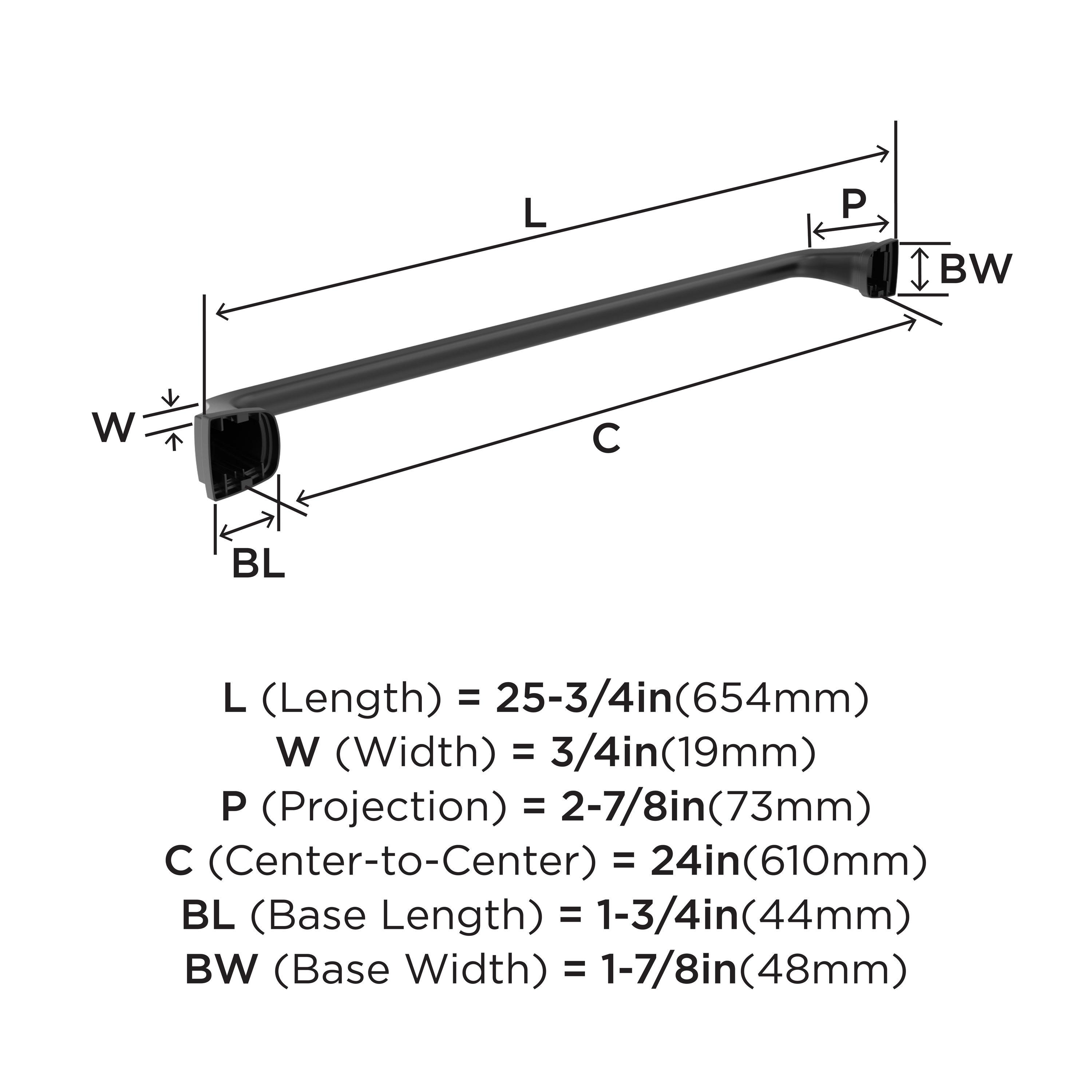 Amerock Revitalize Matte Black 24 inch (610mm) Towel Bar