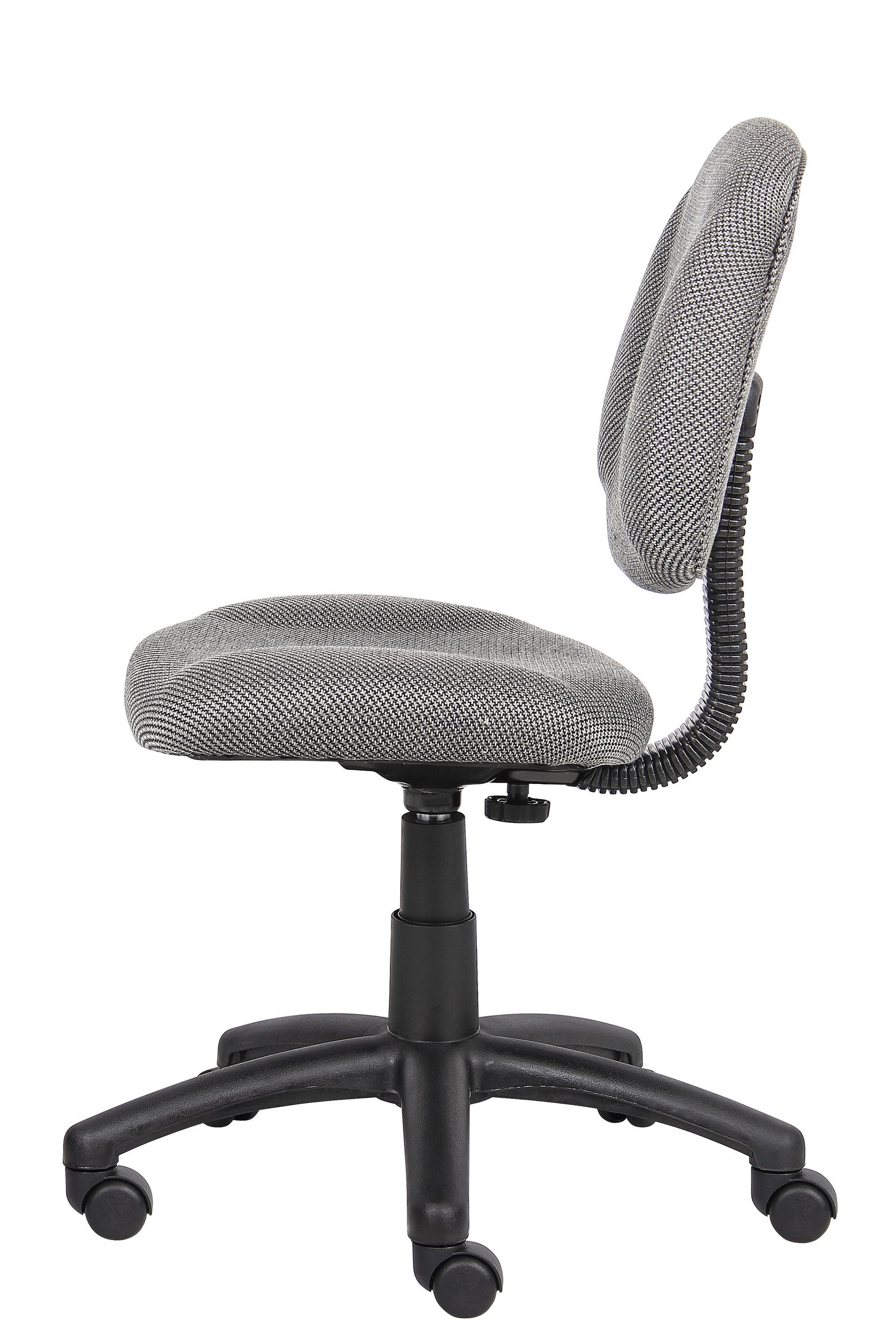 Boss Office Products Deluxe Posture Chair Gray : Ergonomic Swivel Computer Chair with Lumbar Support, Nylon Legs