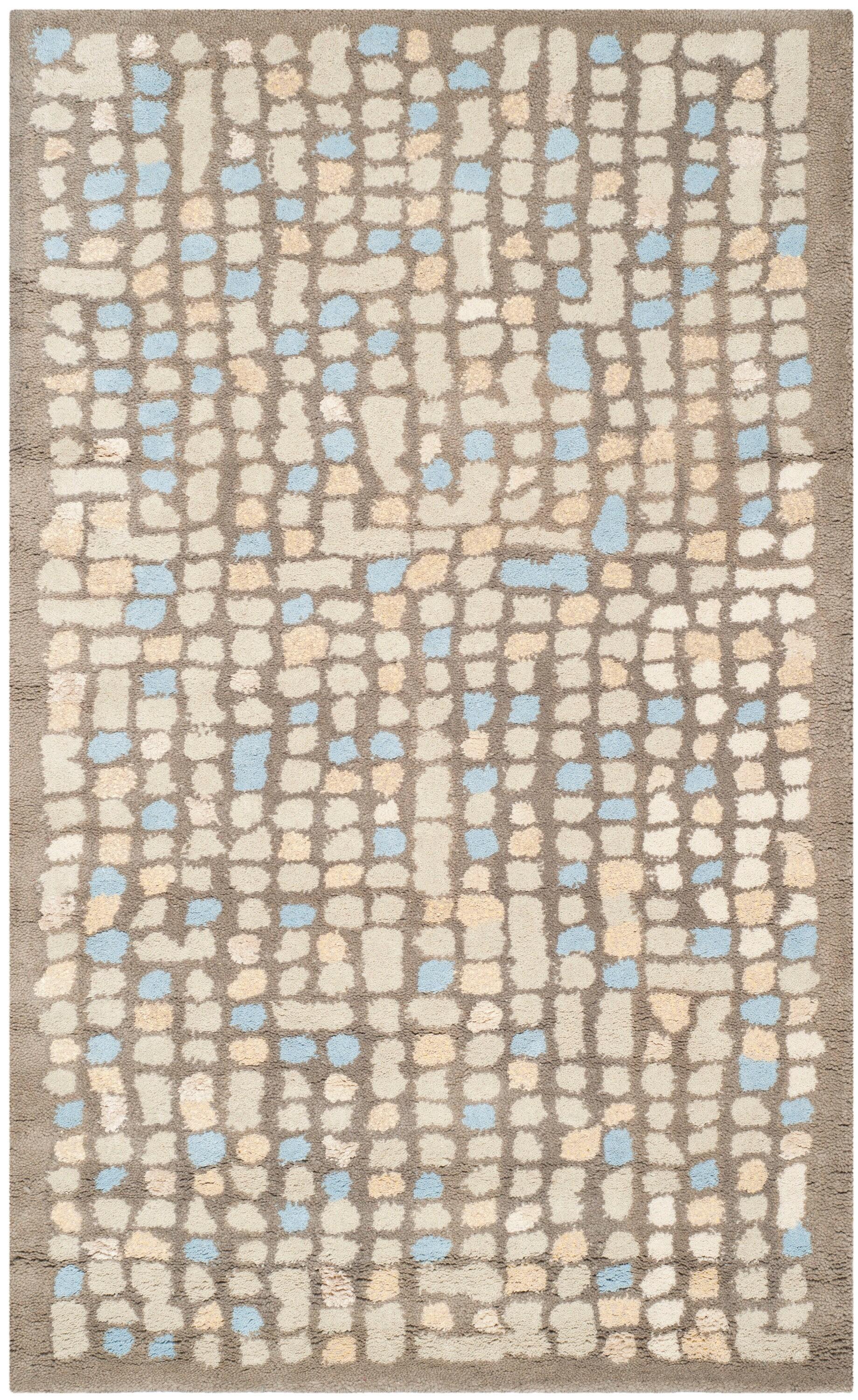 SAFAVIEH Martha Stewart Mosaic Dotted Area Rug, Hickory/Beige, 3' x 5'