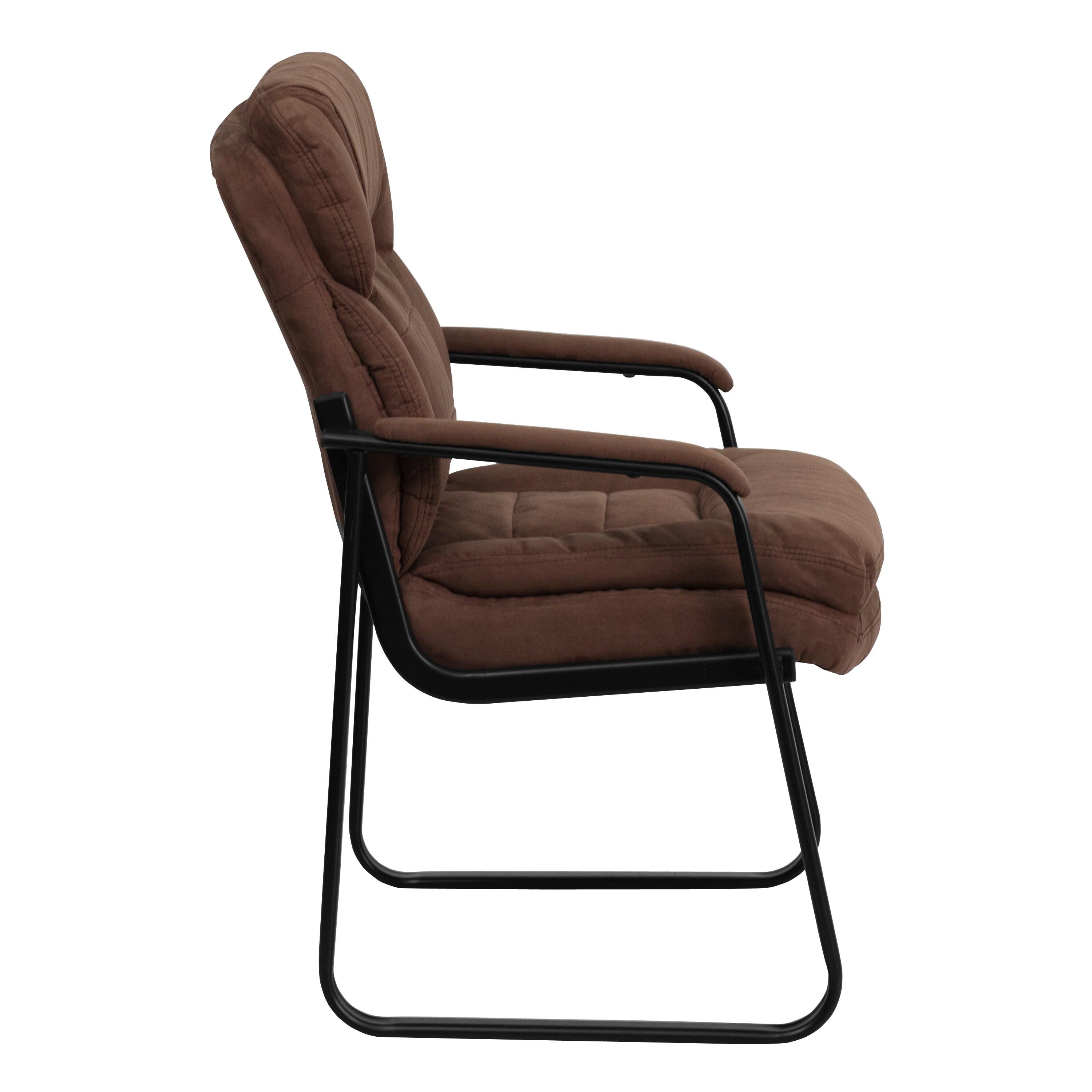 Flash Furniture Isla Modern LeatherSoft Executive Side Reception Chair with Sled Base