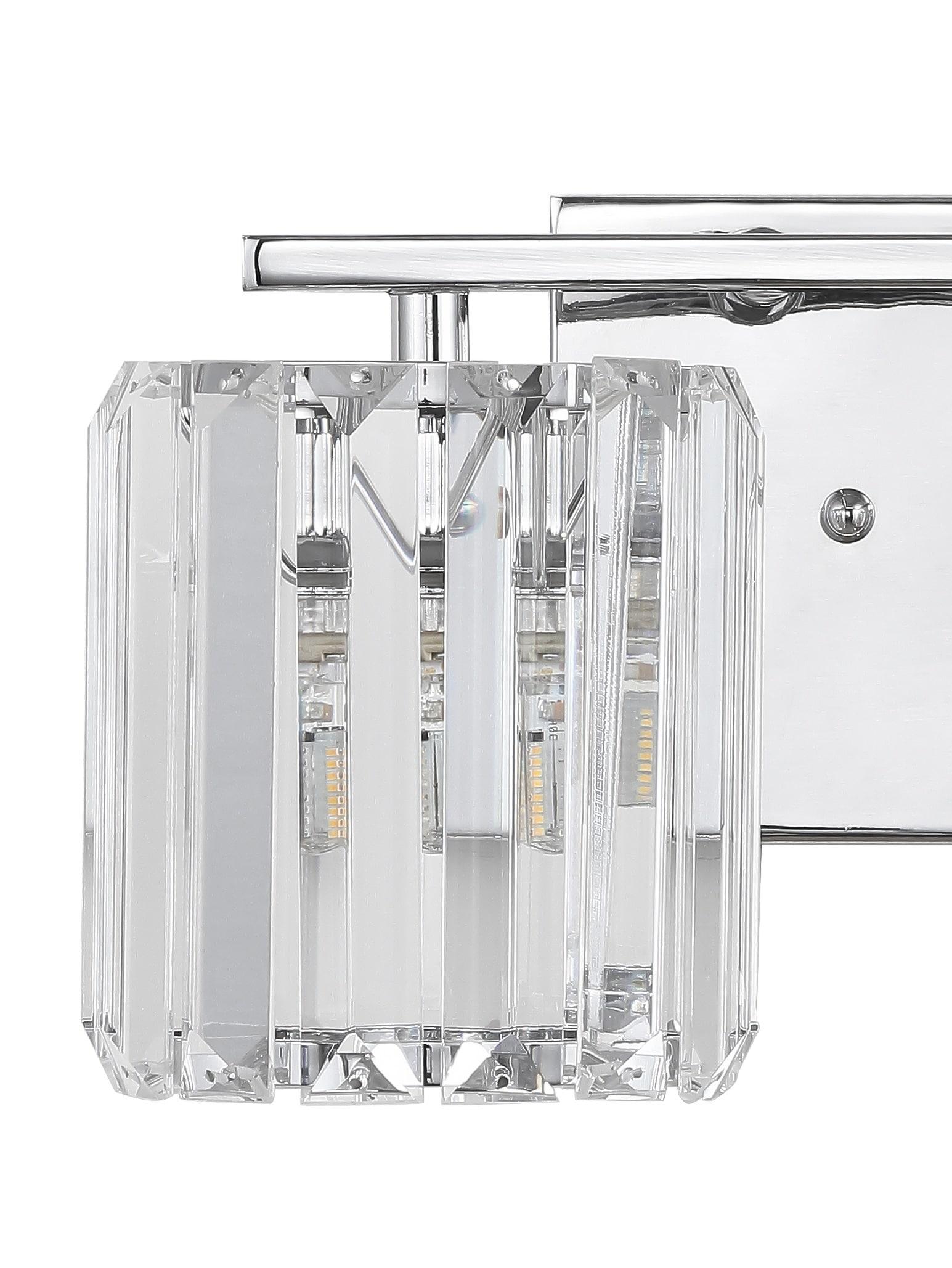 Coco Prism 13.5" Chrome Crystal Square LED Vanity Light