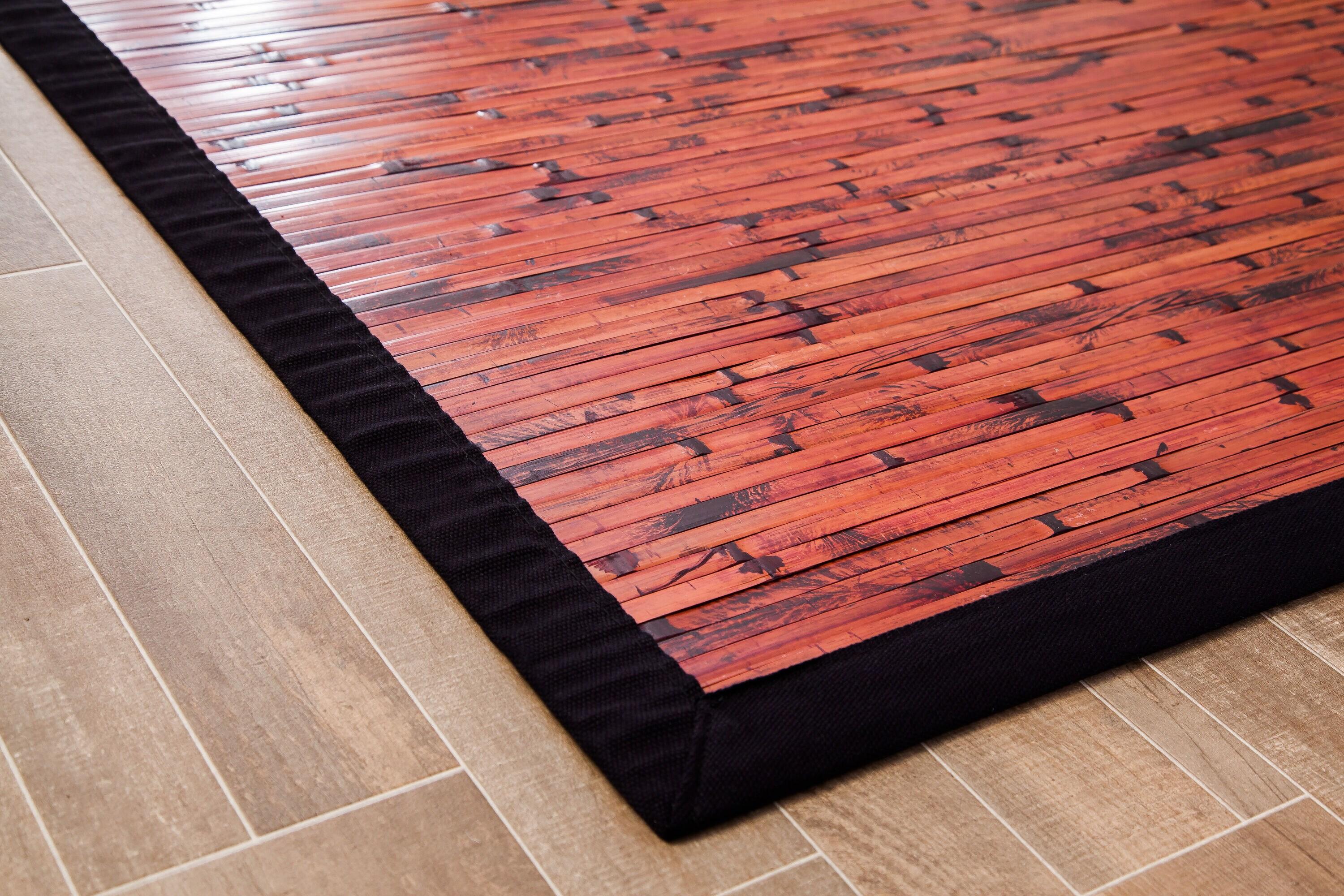 Anji Mountain Cobblestone Mahogany Bamboo Rug, 2' x 3', Brown