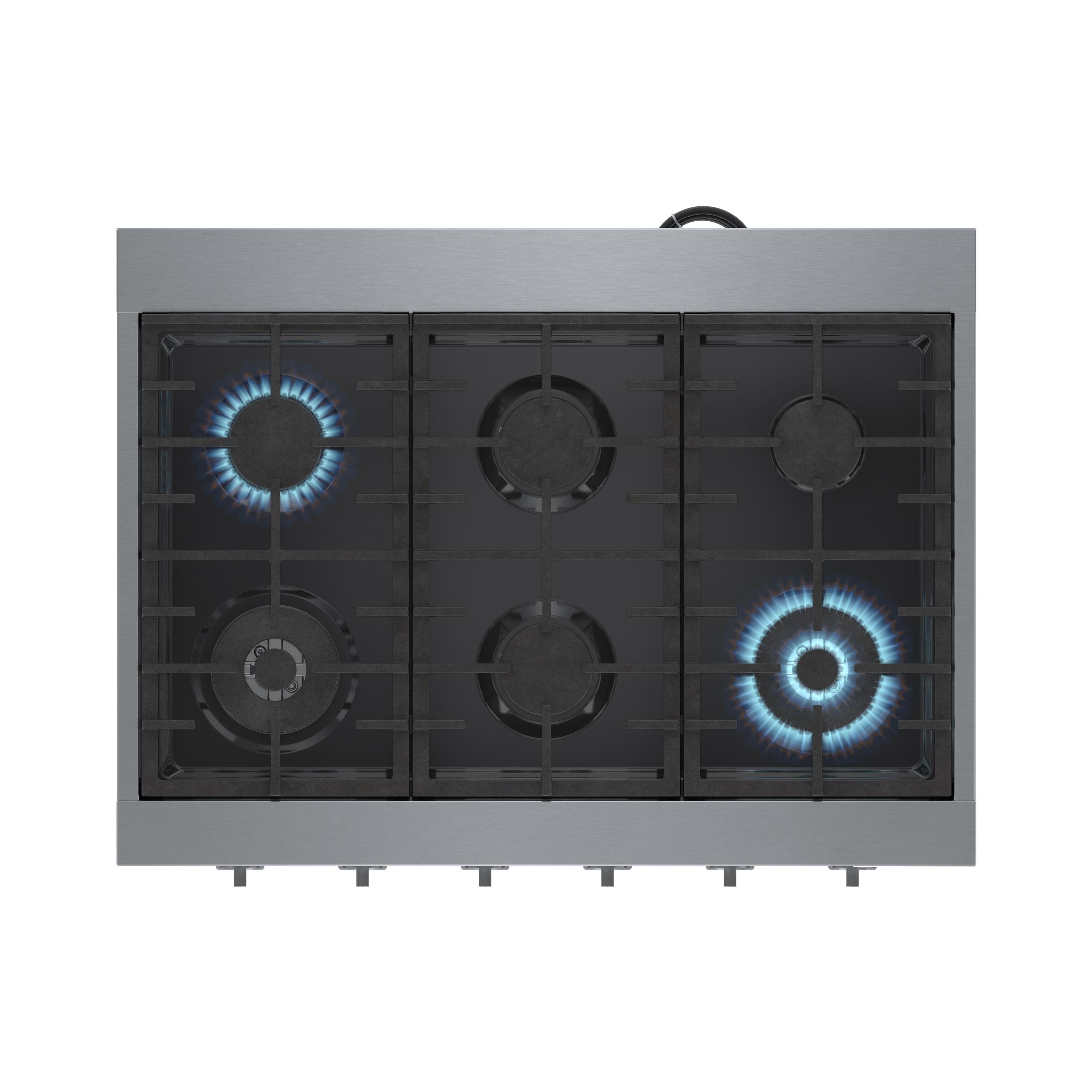 Bosch Rgm86uc 36" Wide 6 Burner Gas Rangetop - Stainless Steel
