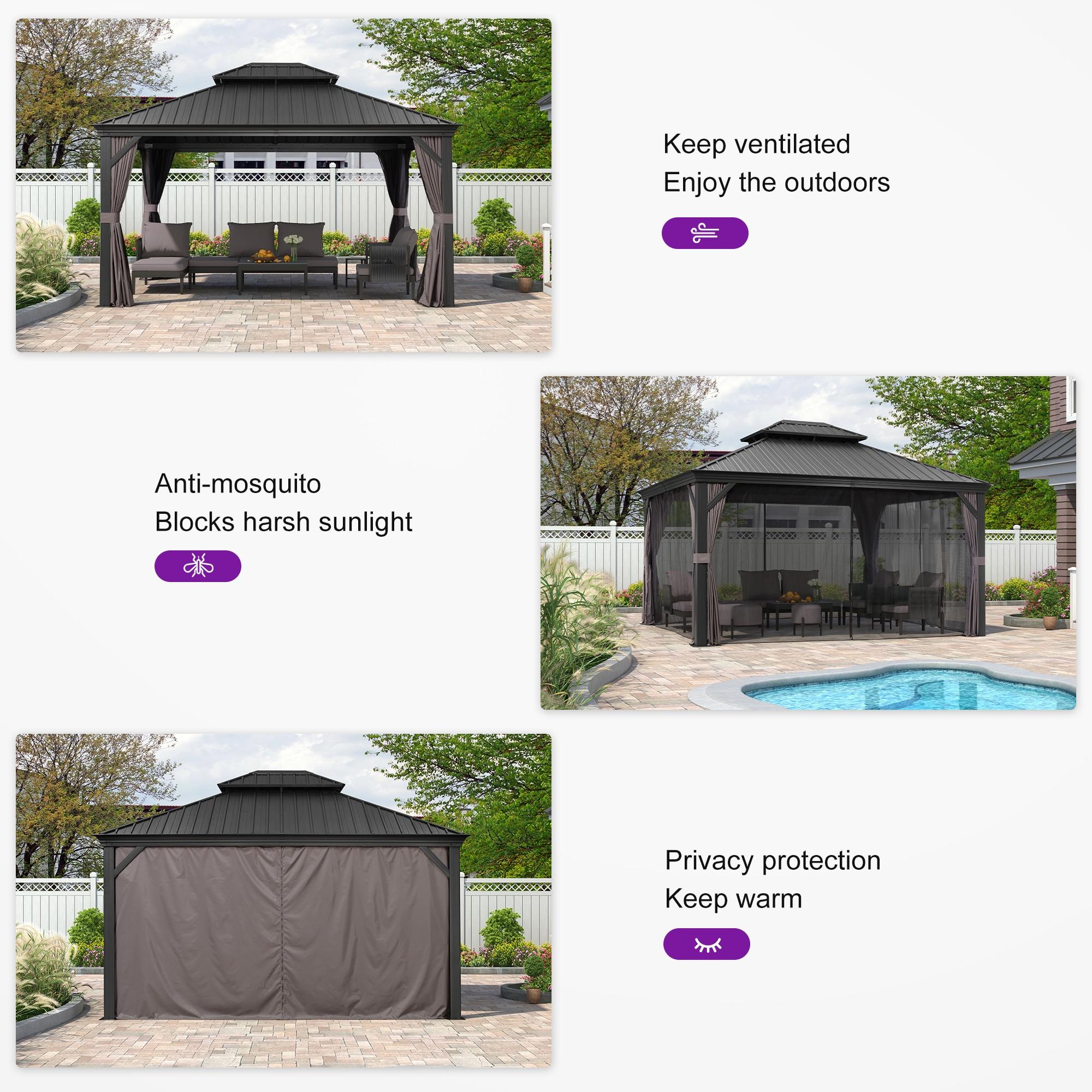 Purple Leaf Metal Patio Gazebo