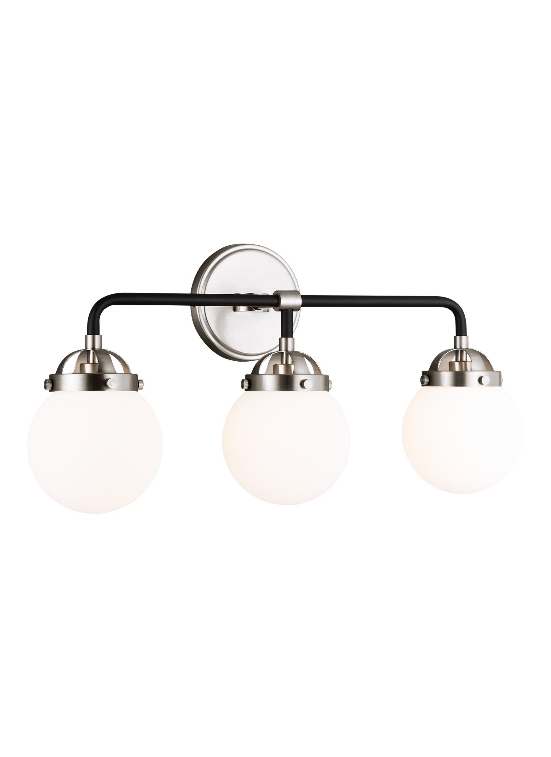 Generation Lighting Cafe 21.75-in 3 -Light Brushed Nickel Modern/contemporary Vanity light