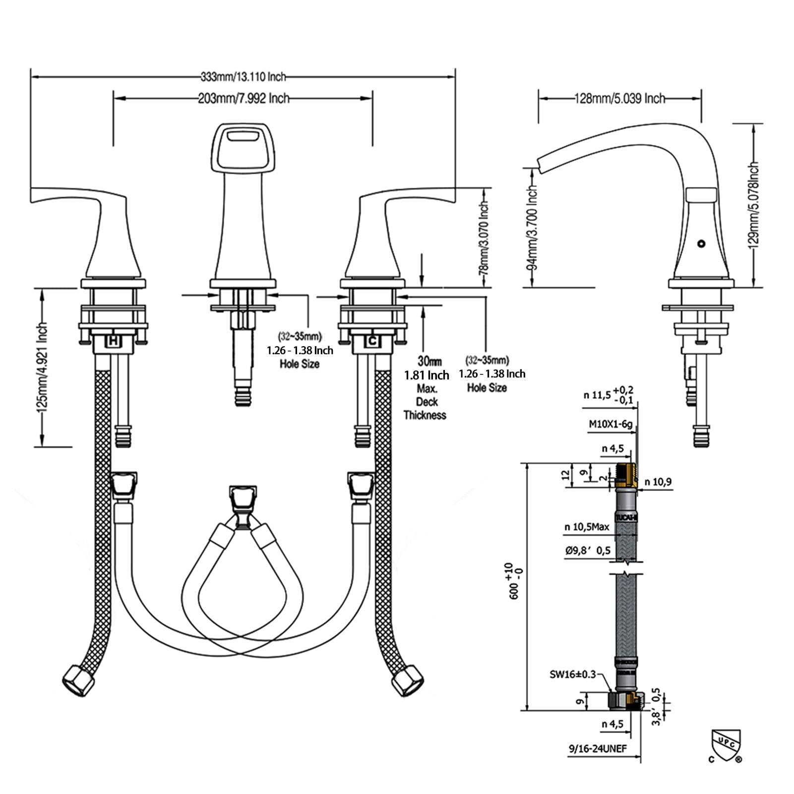 Doris 2-Handle Widespread Roman Tub Faucet